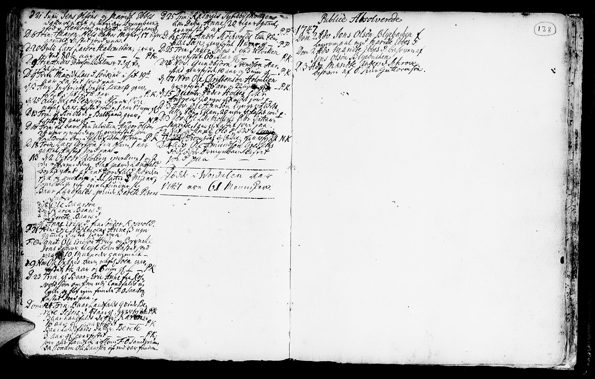 Ministerialprotokoller, klokkerbøker og fødselsregistre - Nord-Trøndelag, SAT/A-1458/723/L0230: Parish register (official) no. 723A01, 1705-1747, p. 138