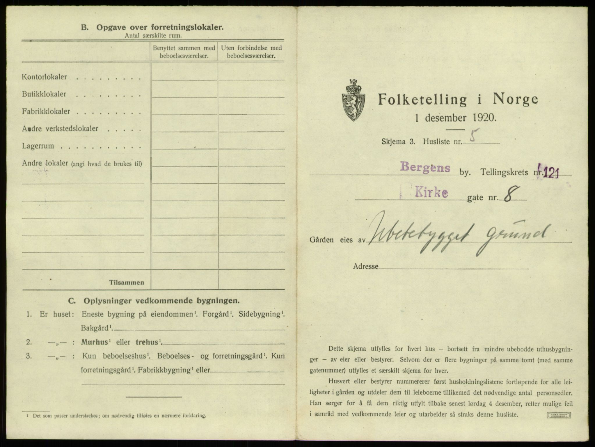 SAB, 1920 census for Bergen, 1920, p. 10906