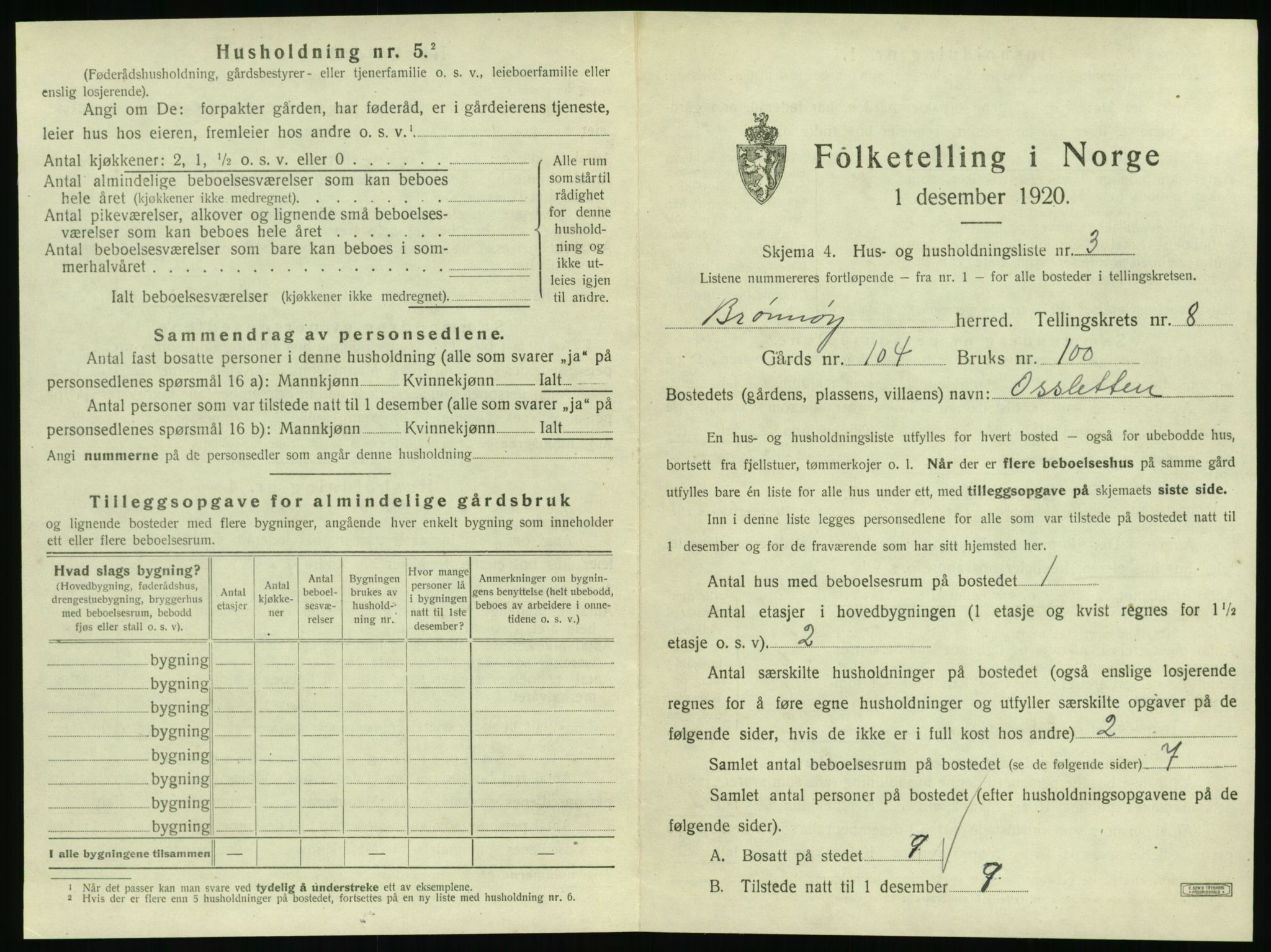 SAT, 1920 census for Brønnøy, 1920, p. 742