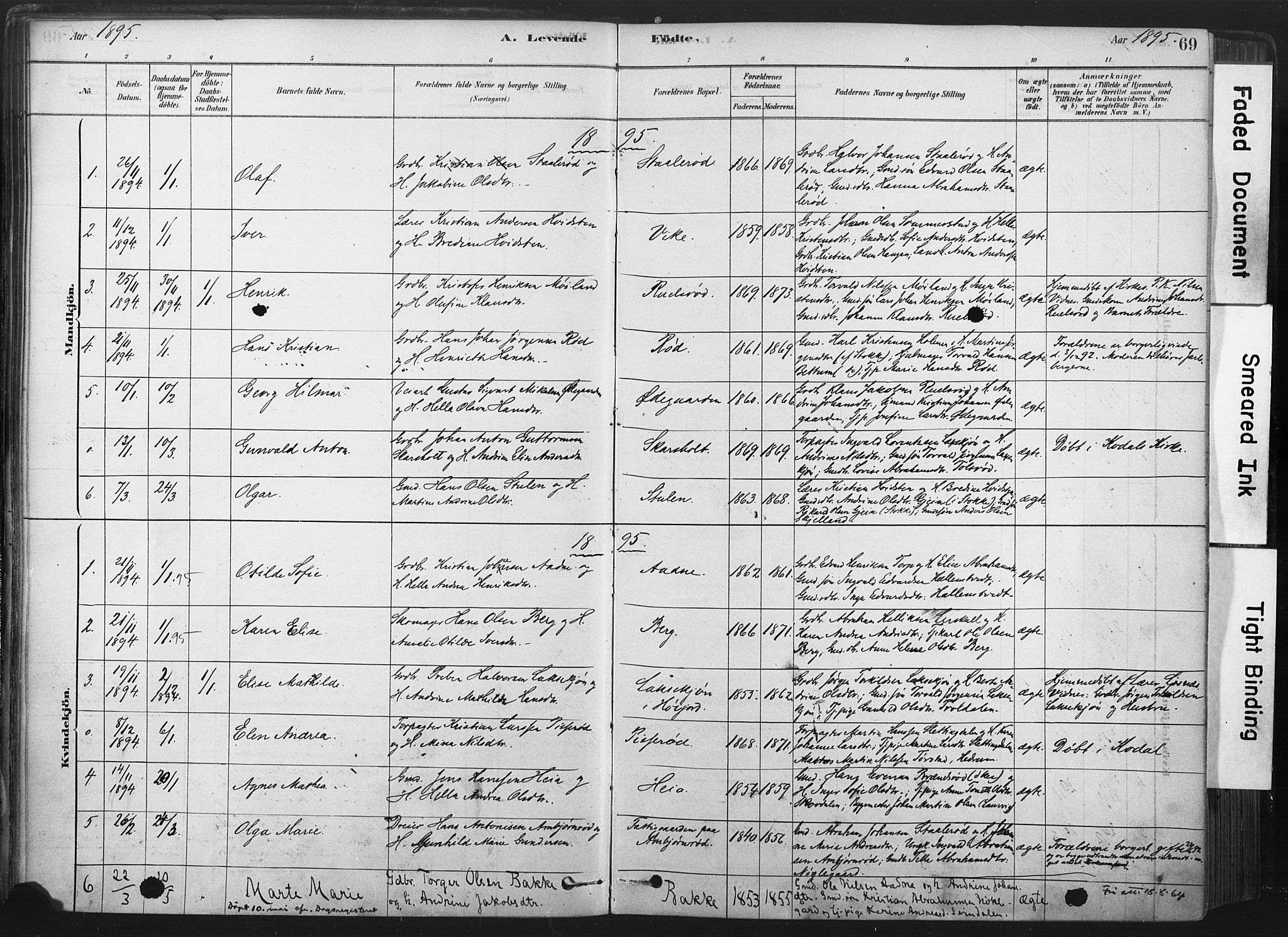 Andebu kirkebøker, AV/SAKO-A-336/F/Fa/L0007: Parish register (official) no. 7, 1878-1899, p. 69