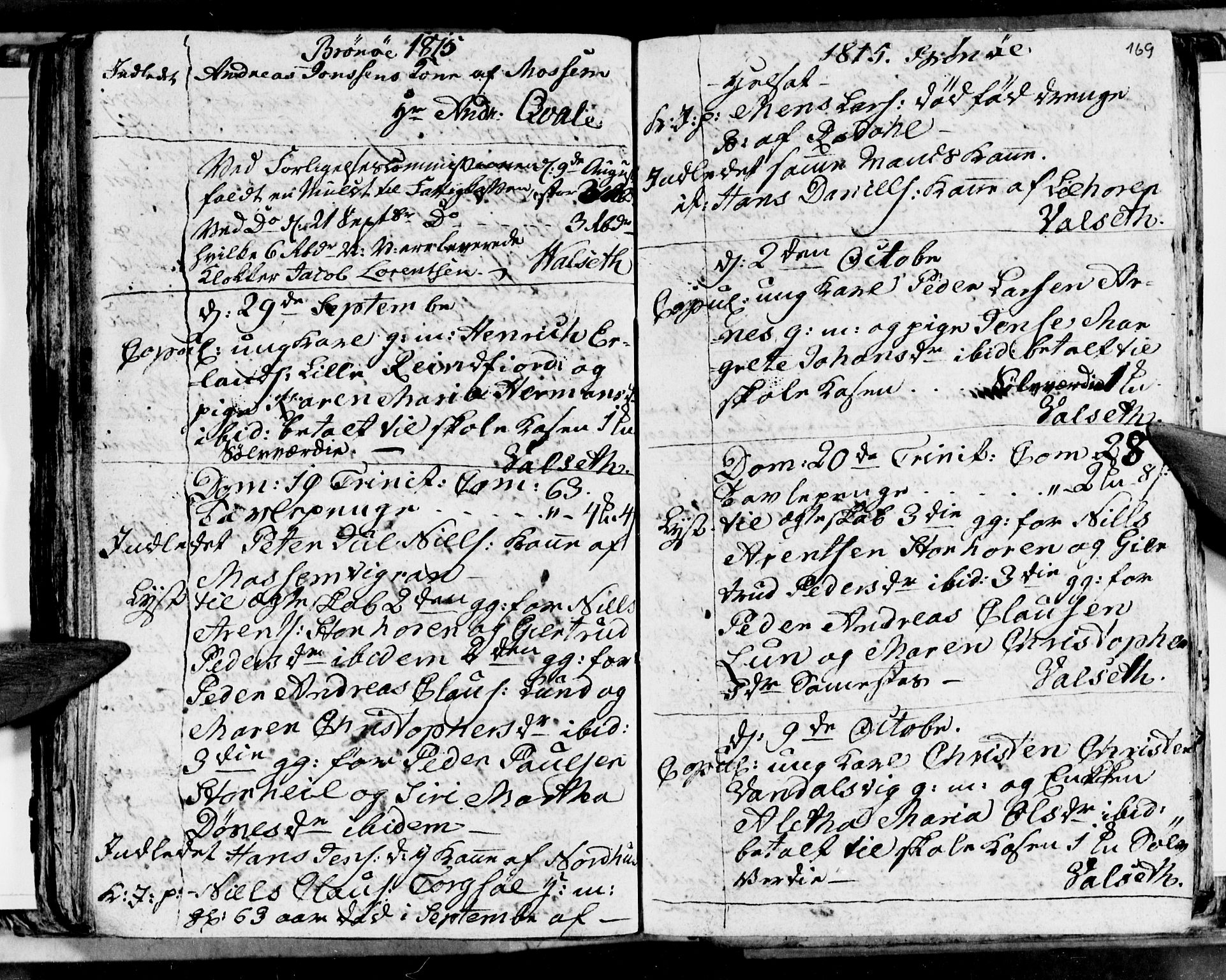 Ministerialprotokoller, klokkerbøker og fødselsregistre - Nordland, SAT/A-1459/813/L0209: Parish register (copy) no. 813C01, 1803-1821, p. 169