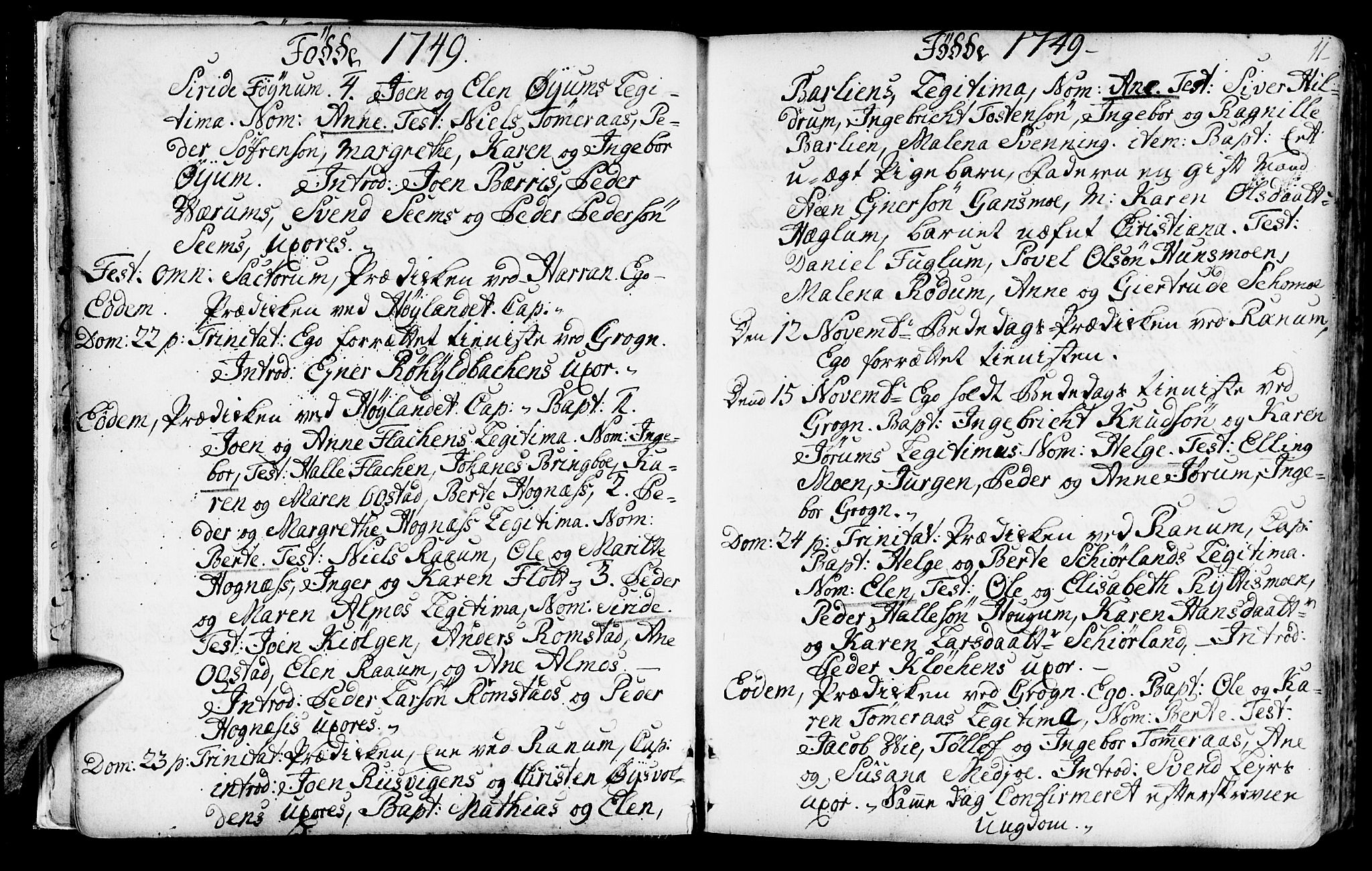 Ministerialprotokoller, klokkerbøker og fødselsregistre - Nord-Trøndelag, SAT/A-1458/764/L0542: Parish register (official) no. 764A02, 1748-1779, p. 11