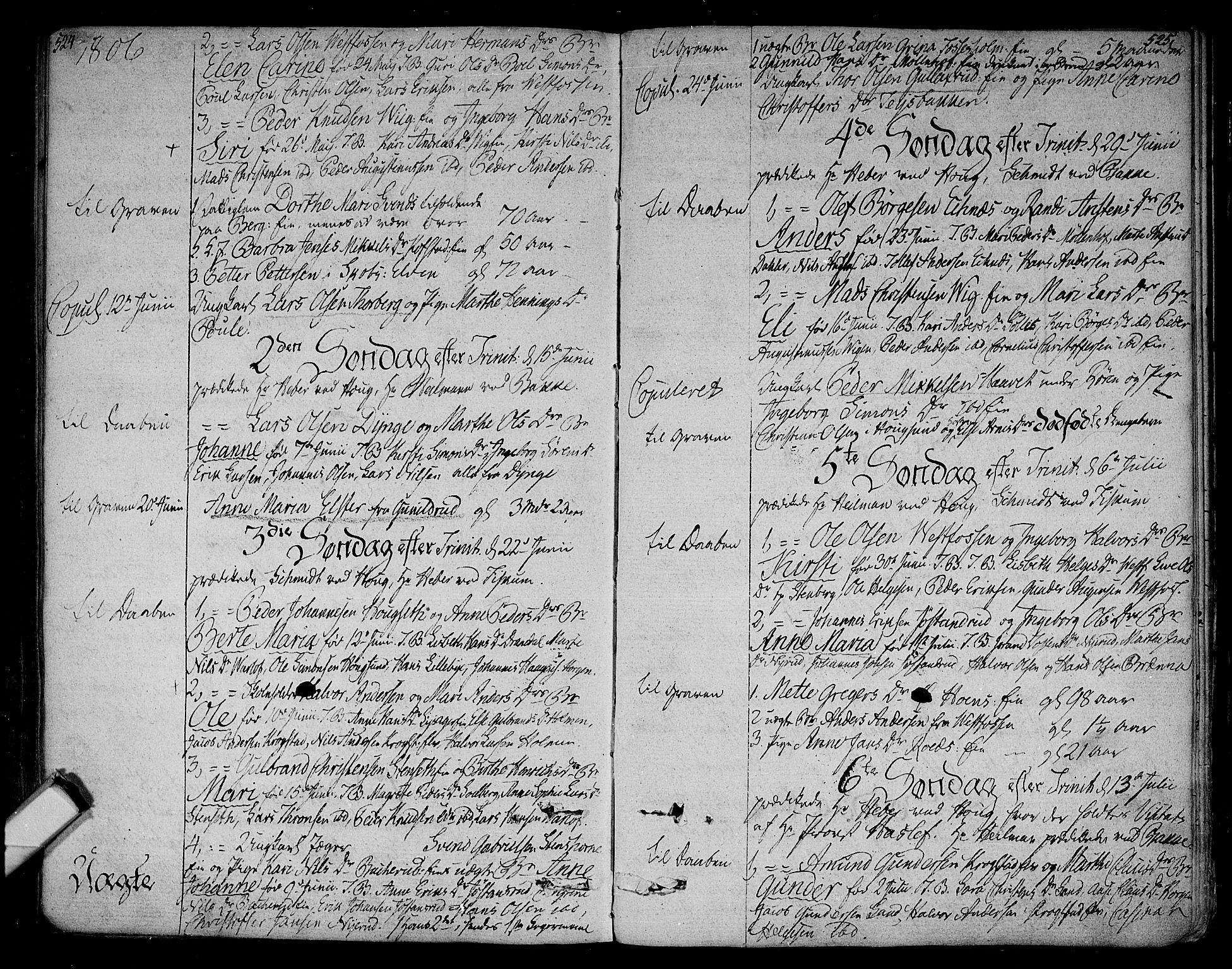 Eiker kirkebøker, AV/SAKO-A-4/F/Fa/L0009: Parish register (official) no. I 9, 1789-1806, p. 524-525