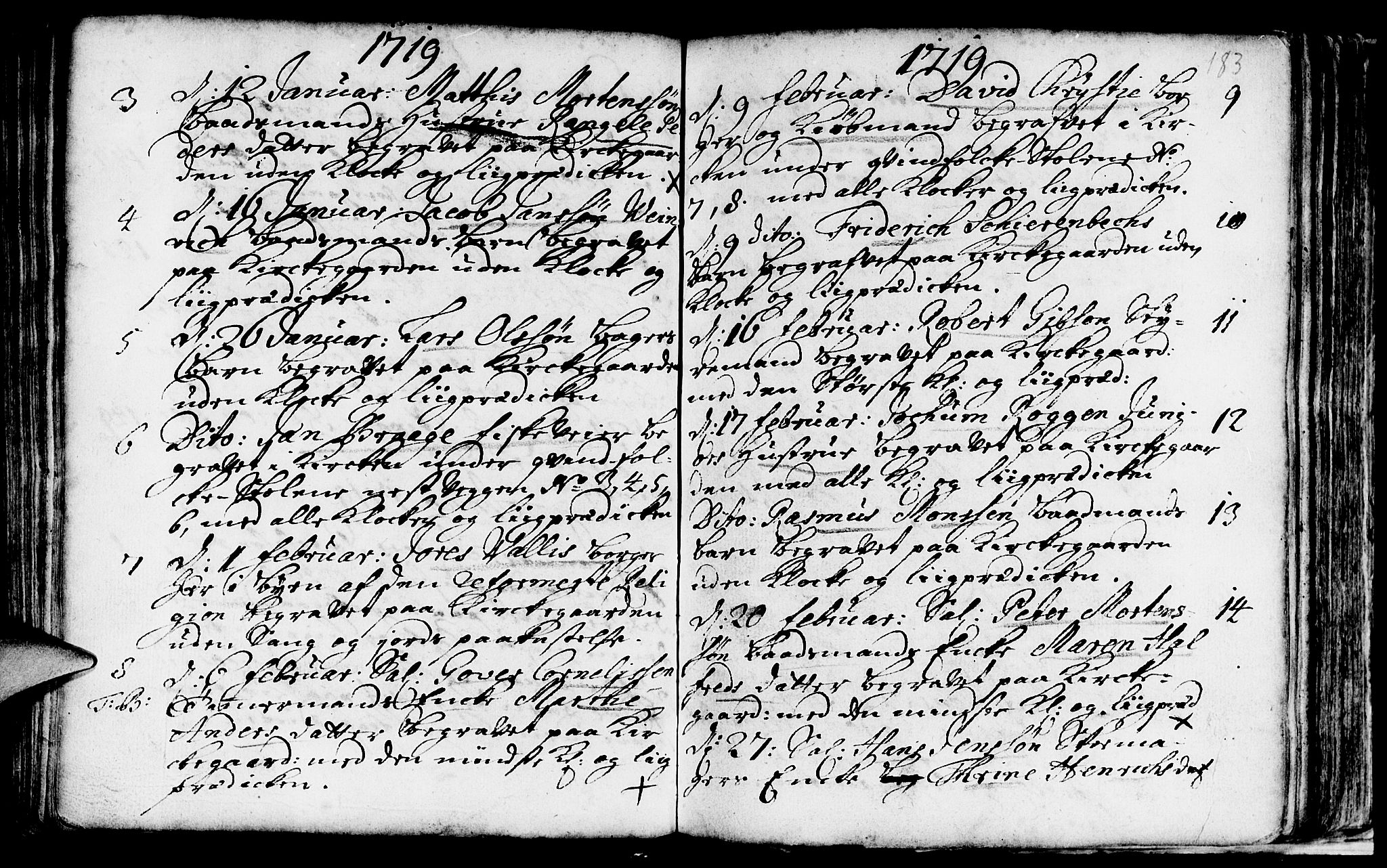 Nykirken Sokneprestembete, SAB/A-77101/H/Haa/L0009: Parish register (official) no. A 9, 1689-1759, p. 183