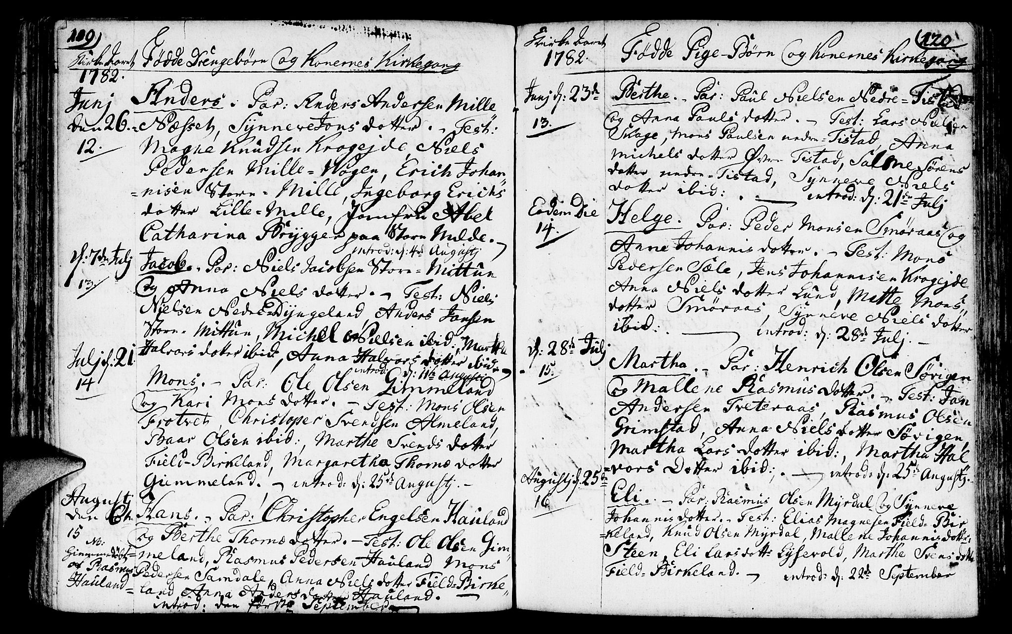 Fana Sokneprestembete, AV/SAB-A-75101/H/Haa/Haaa/L0005: Parish register (official) no. A 5, 1773-1799, p. 119-120