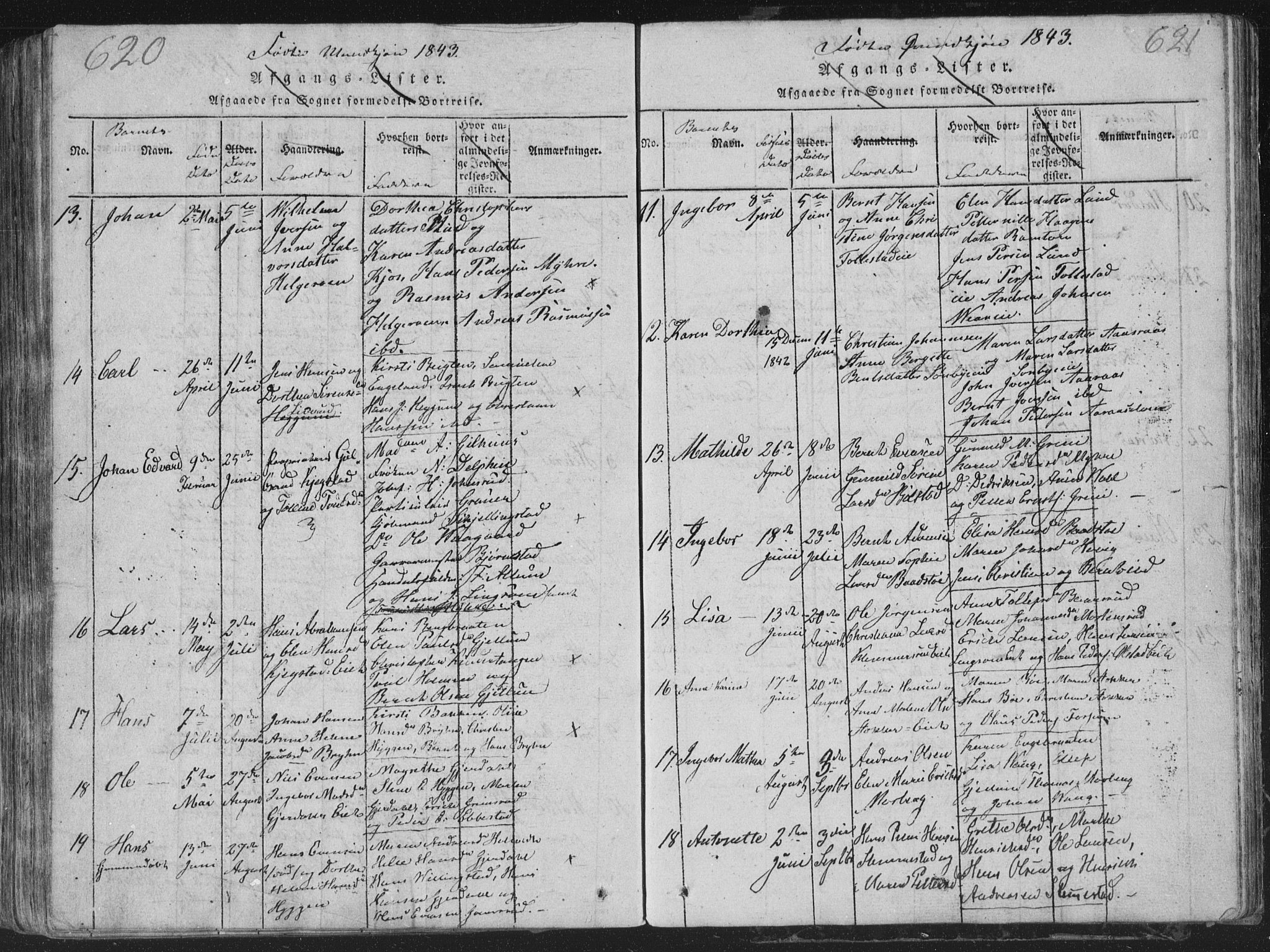 Røyken kirkebøker, AV/SAKO-A-241/G/Ga/L0003: Parish register (copy) no. 3, 1814-1856, p. 620-621