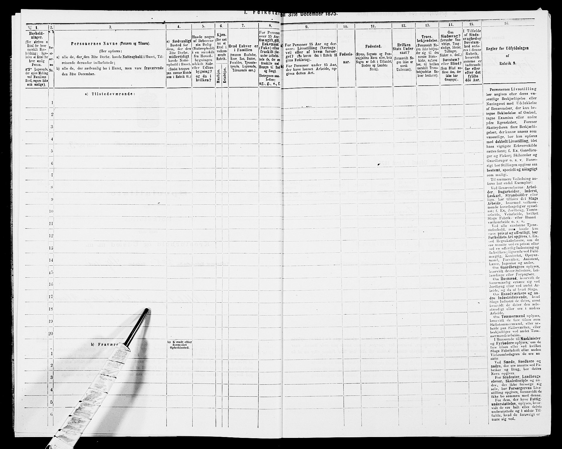 SAK, 1875 census for 1032P Lyngdal, 1875, p. 1526