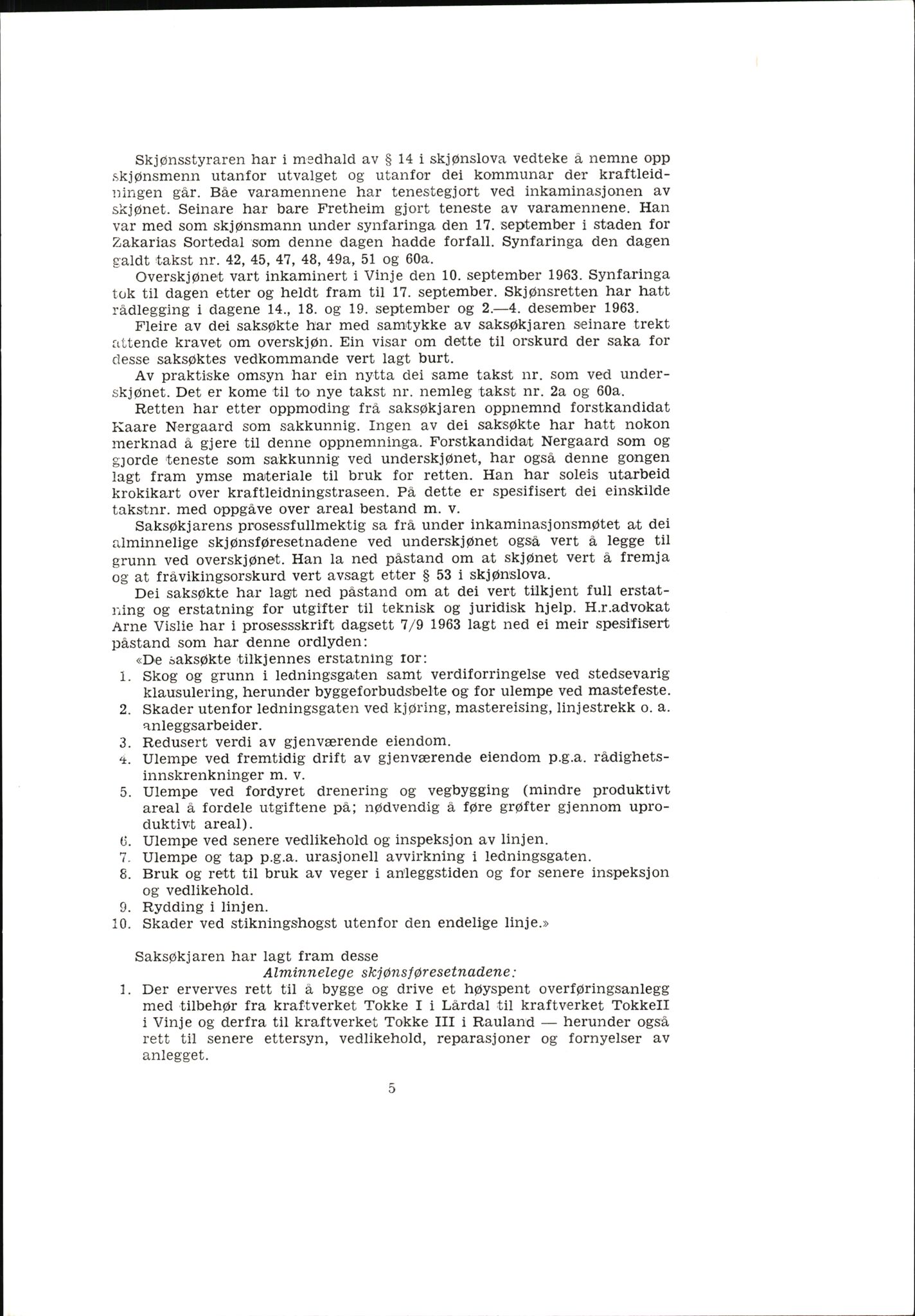 Vest-Telemark sorenskriveri, AV/SAKO-A-134/F/Fo/Fob/L0002: Skjønn/rettsbøker for kraftutbygging/veg, 1963-1968, p. 7
