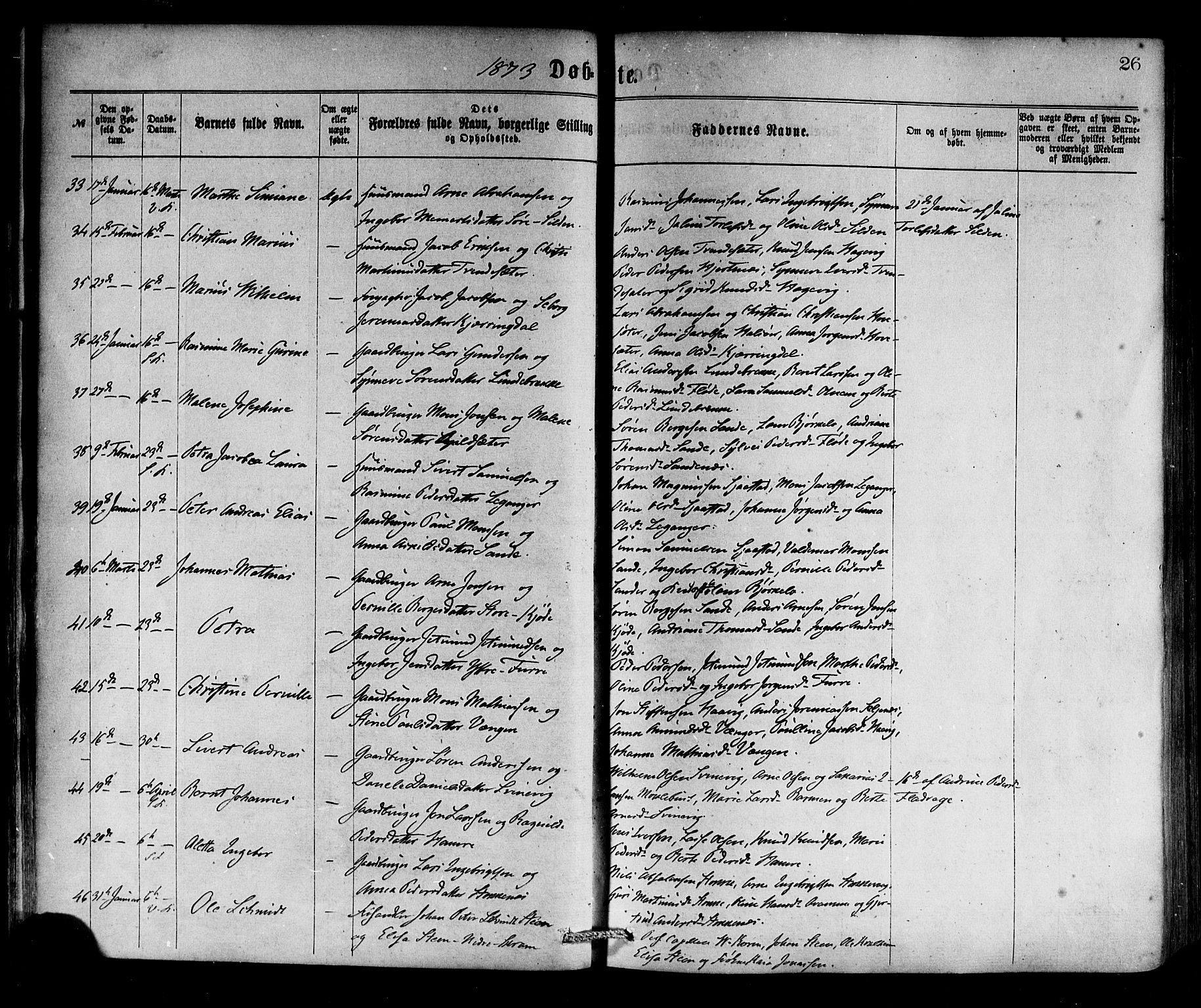 Selje sokneprestembete, AV/SAB-A-99938/H/Ha/Haa/Haaa: Parish register (official) no. A 12, 1870-1880, p. 26