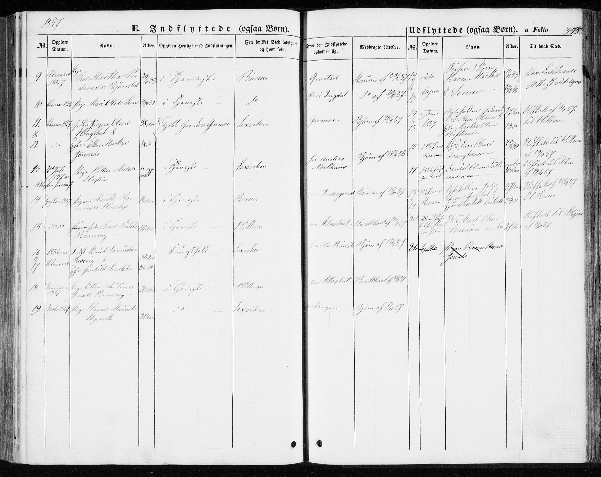 Ministerialprotokoller, klokkerbøker og fødselsregistre - Sør-Trøndelag, AV/SAT-A-1456/646/L0611: Parish register (official) no. 646A09, 1848-1857, p. 375