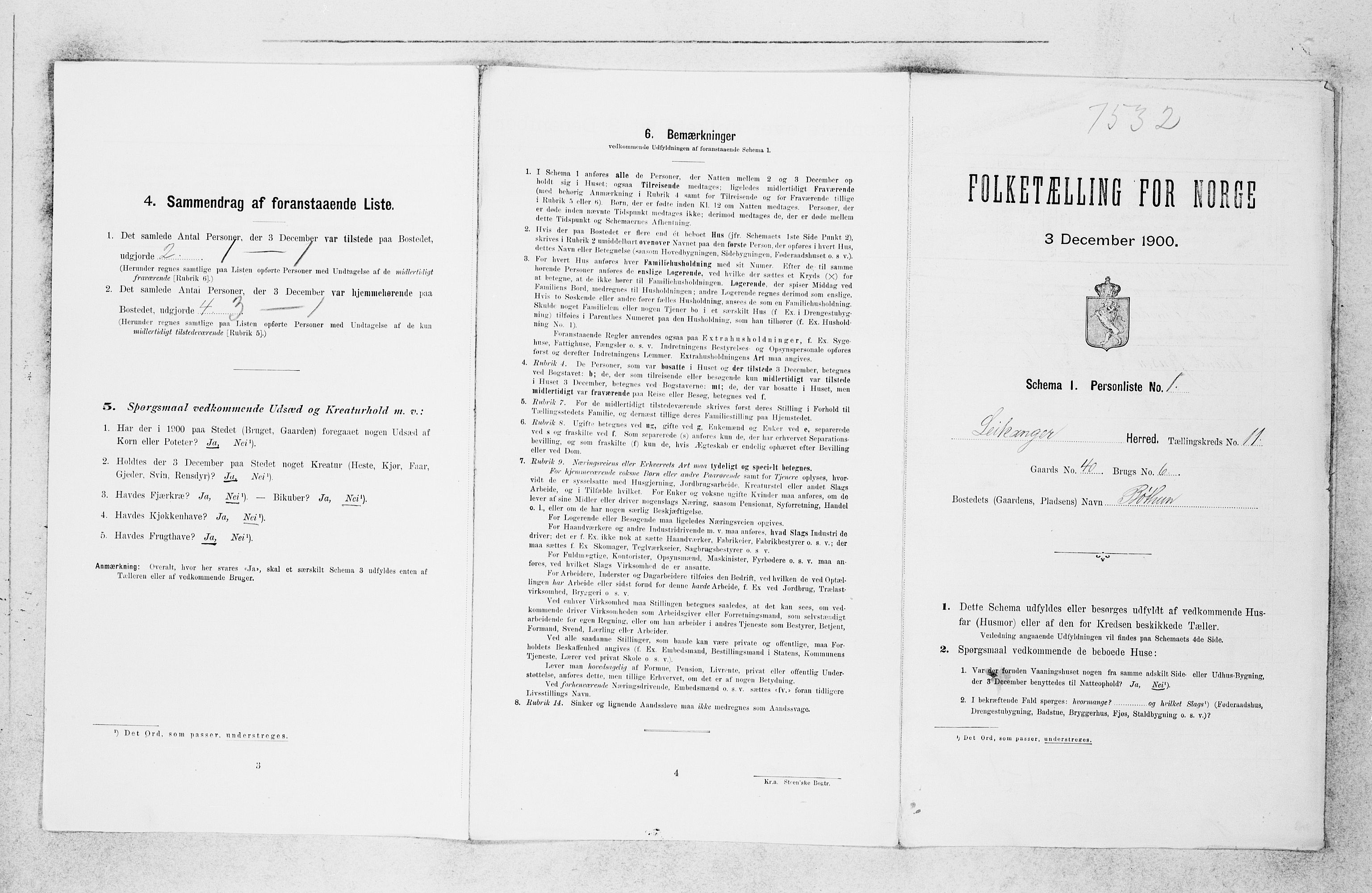 SAB, 1900 census for Leikanger, 1900, p. 593