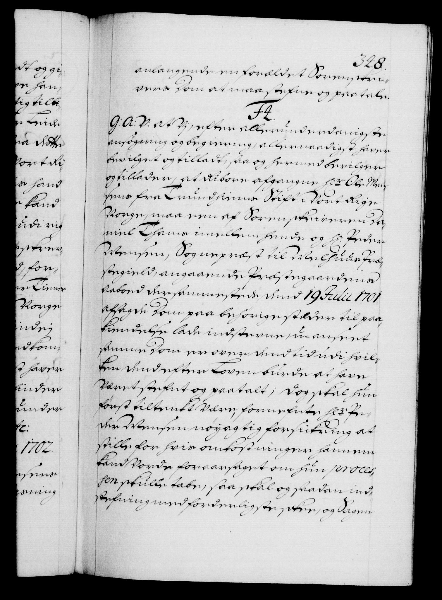 Danske Kanselli 1572-1799, RA/EA-3023/F/Fc/Fca/Fcaa/L0018: Norske registre, 1699-1703, p. 348a