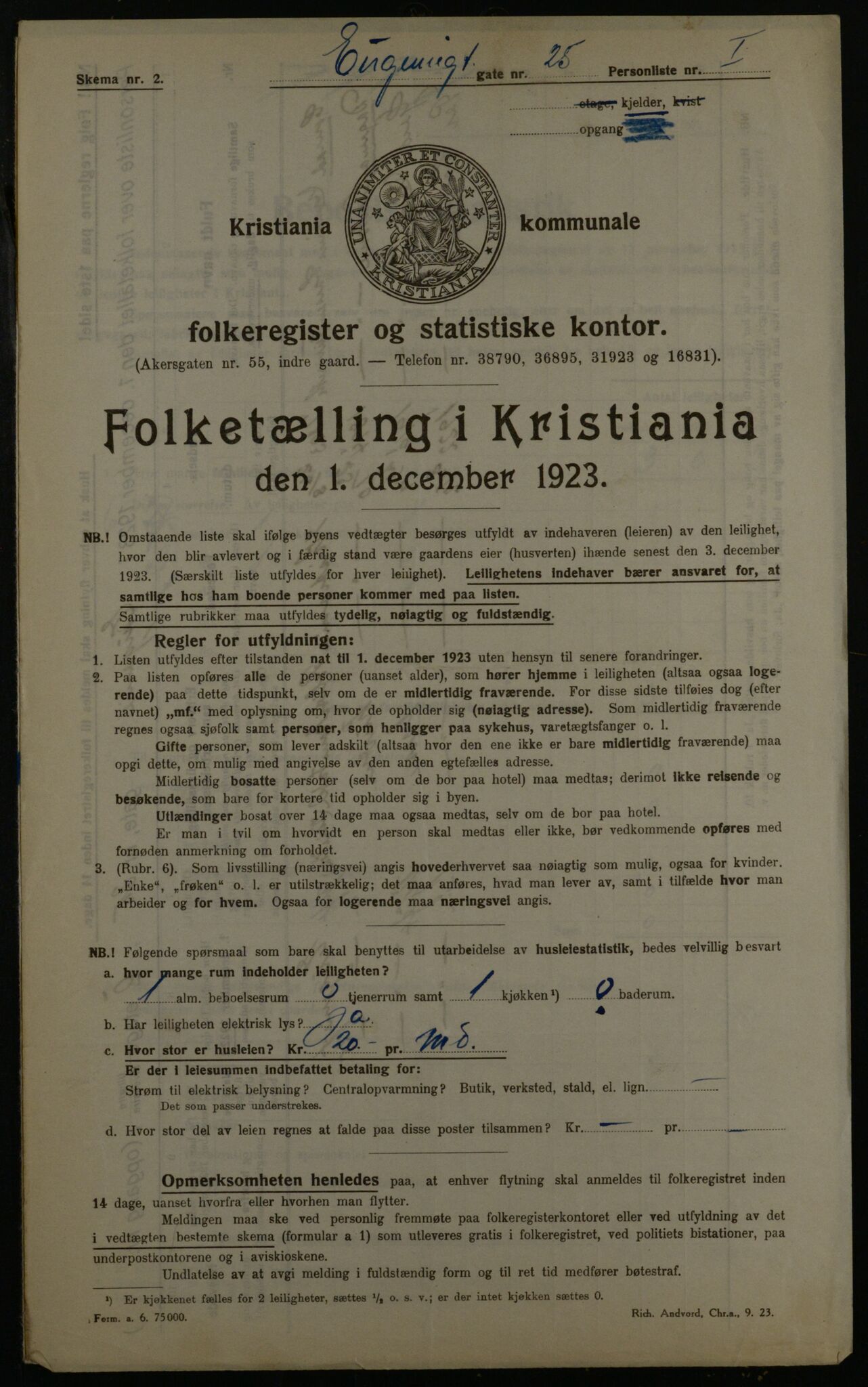 OBA, Municipal Census 1923 for Kristiania, 1923, p. 25759