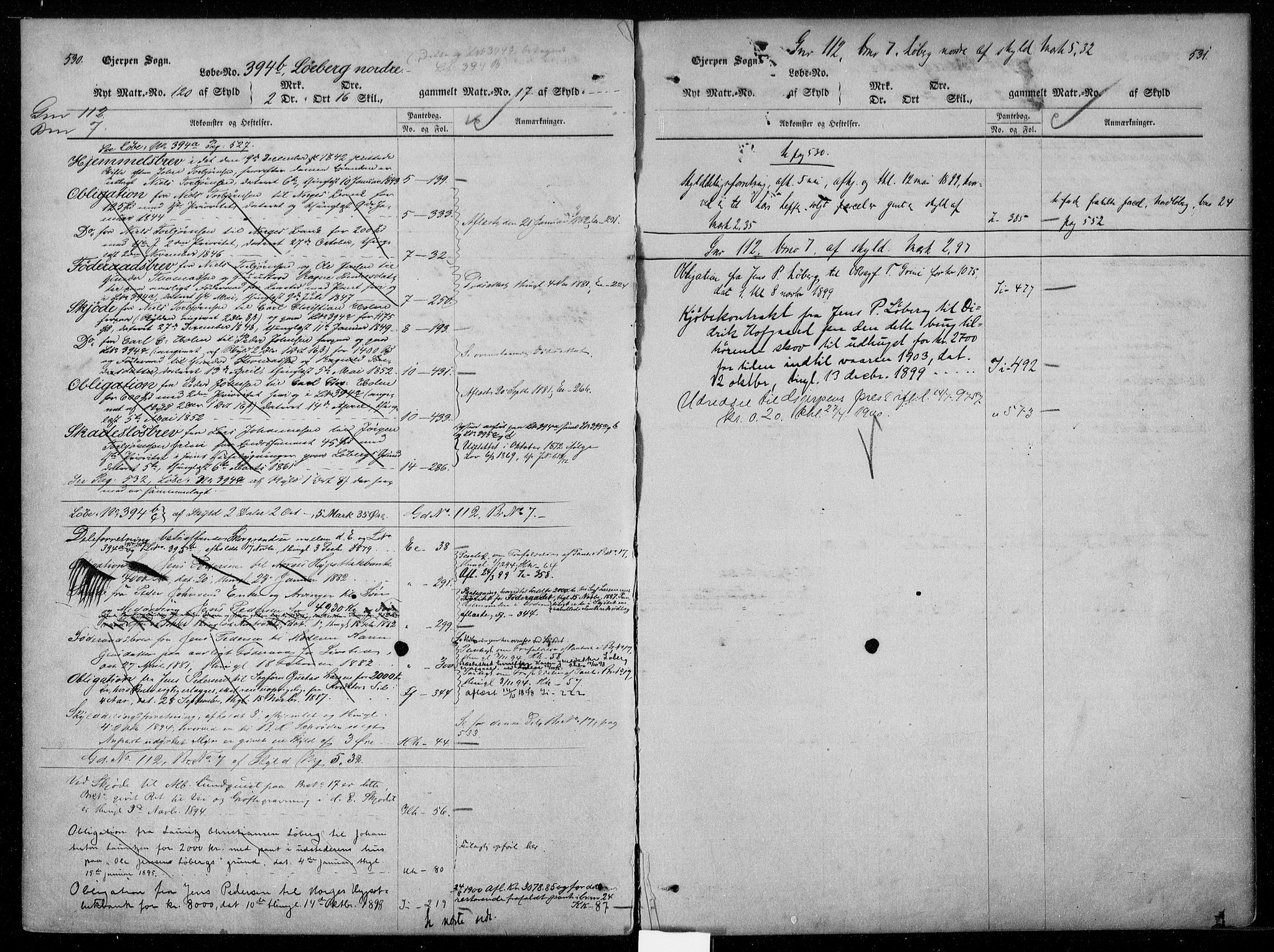 Gjerpen sorenskriveri, AV/SAKO-A-216/G/Gb/Gba/L0004: Mortgage register no. I 4, p. 530-531