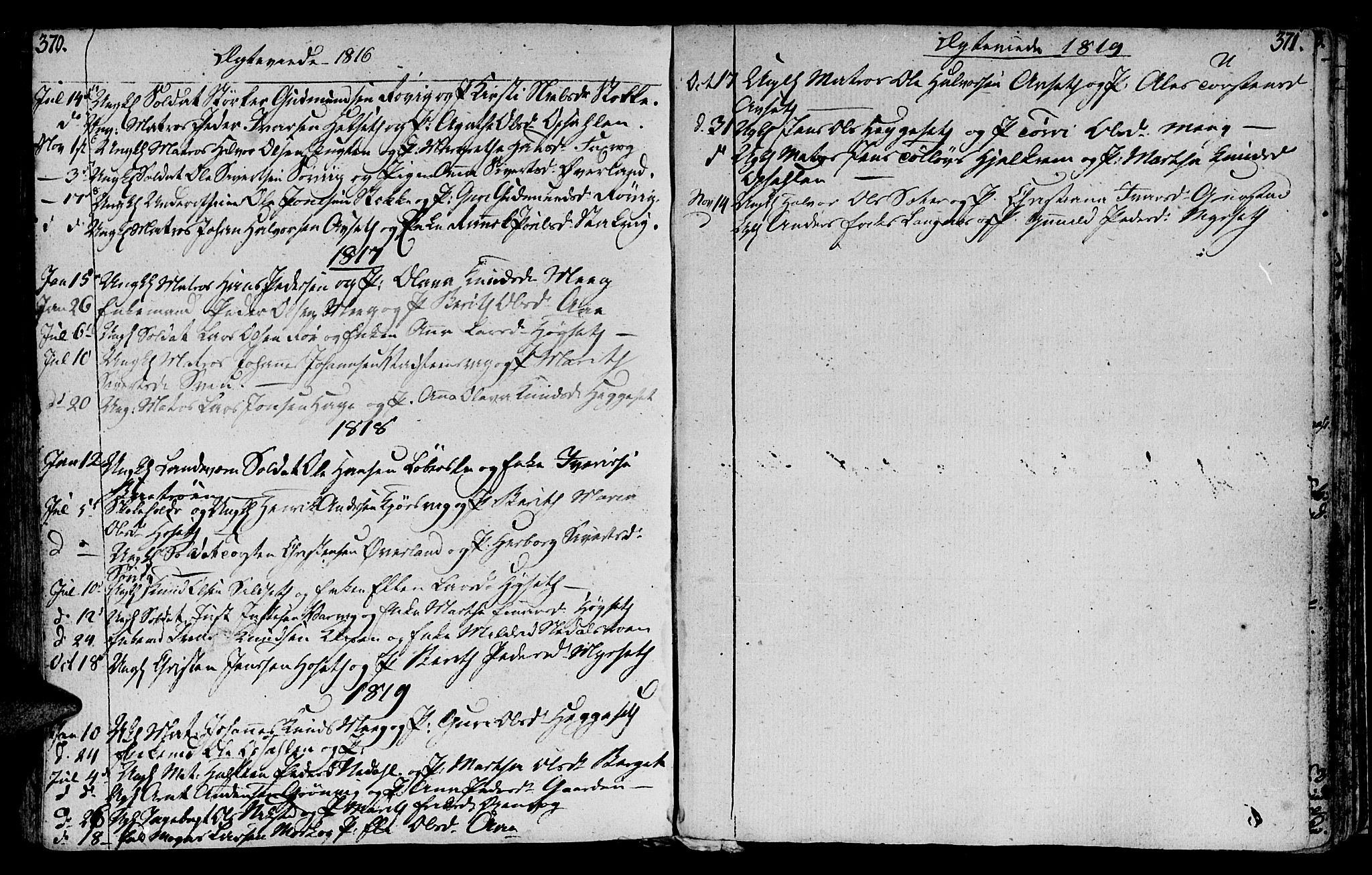 Ministerialprotokoller, klokkerbøker og fødselsregistre - Møre og Romsdal, AV/SAT-A-1454/568/L0799: Parish register (official) no. 568A08, 1780-1819, p. 370-371