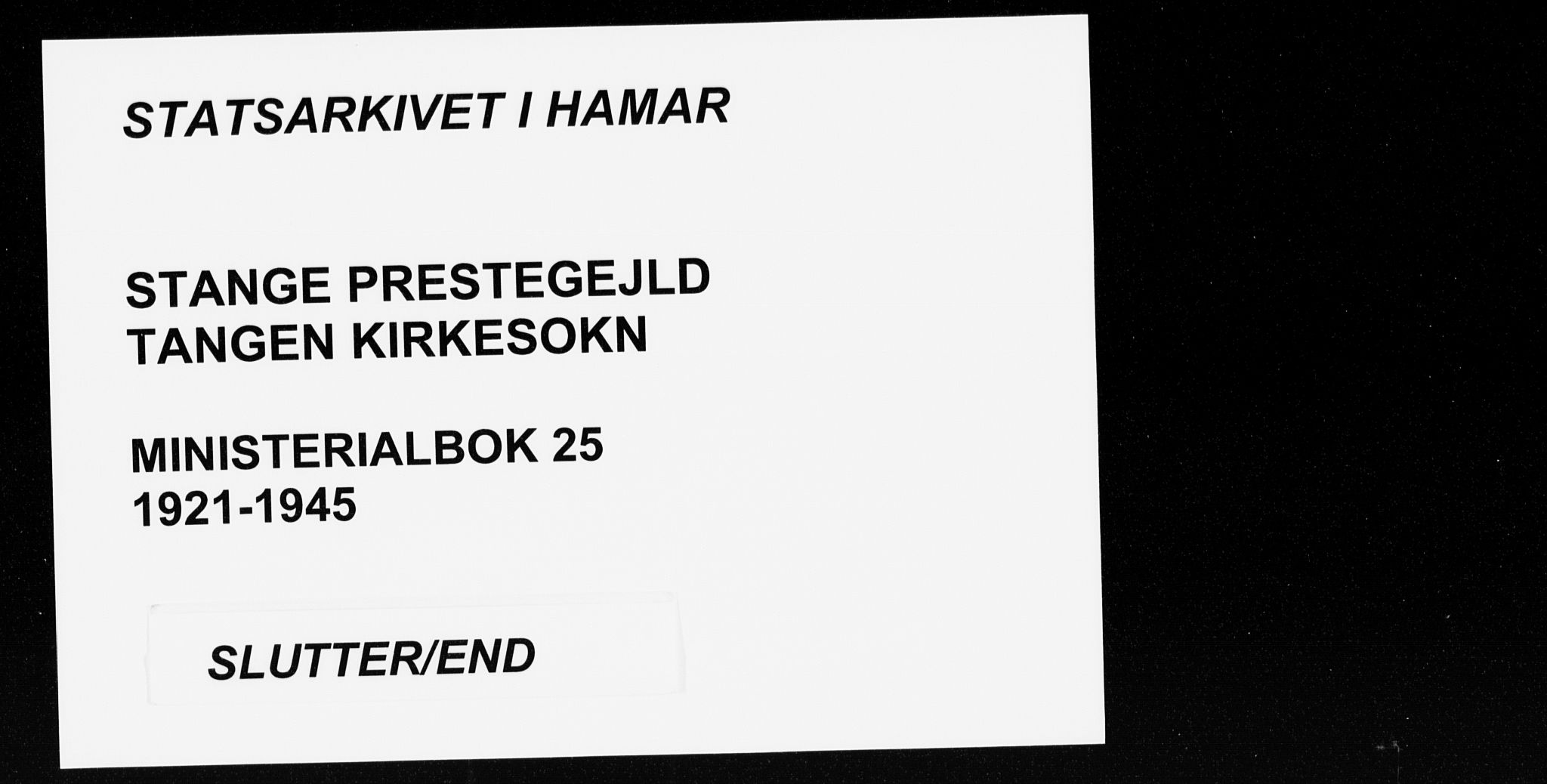 Stange prestekontor, AV/SAH-PREST-002/K/L0025: Parish register (official) no. 25, 1921-1945