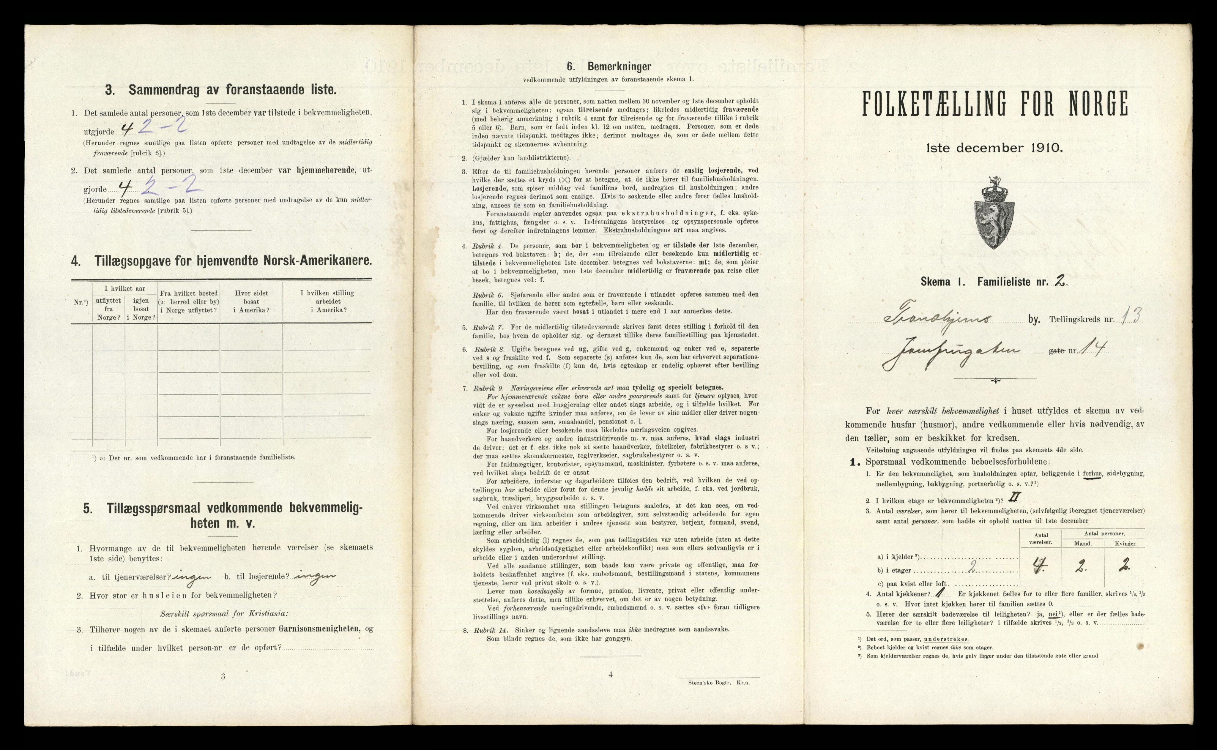 RA, 1910 census for Trondheim, 1910, p. 4743