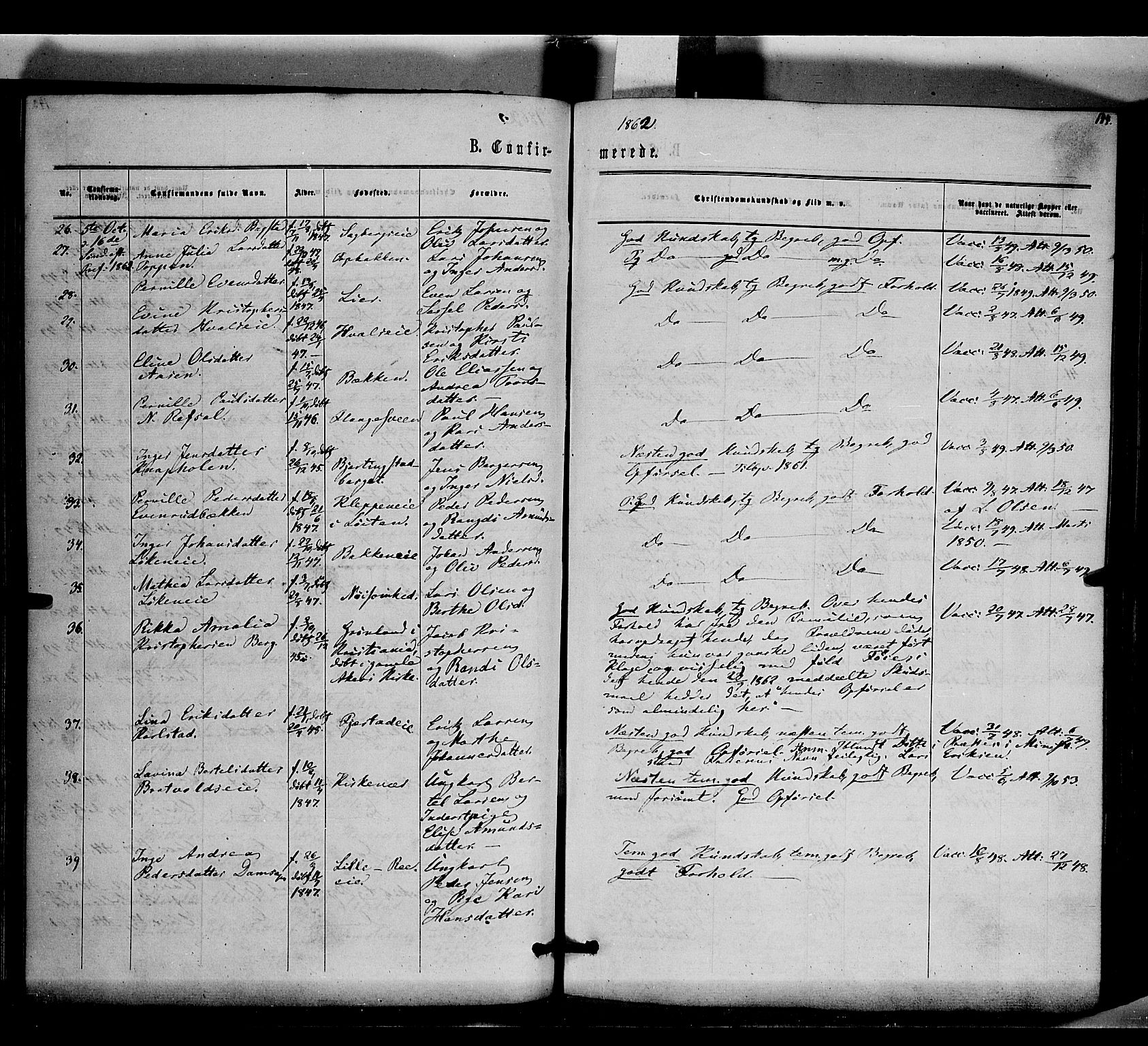 Romedal prestekontor, AV/SAH-PREST-004/K/L0005: Parish register (official) no. 5, 1862-1874, p. 144