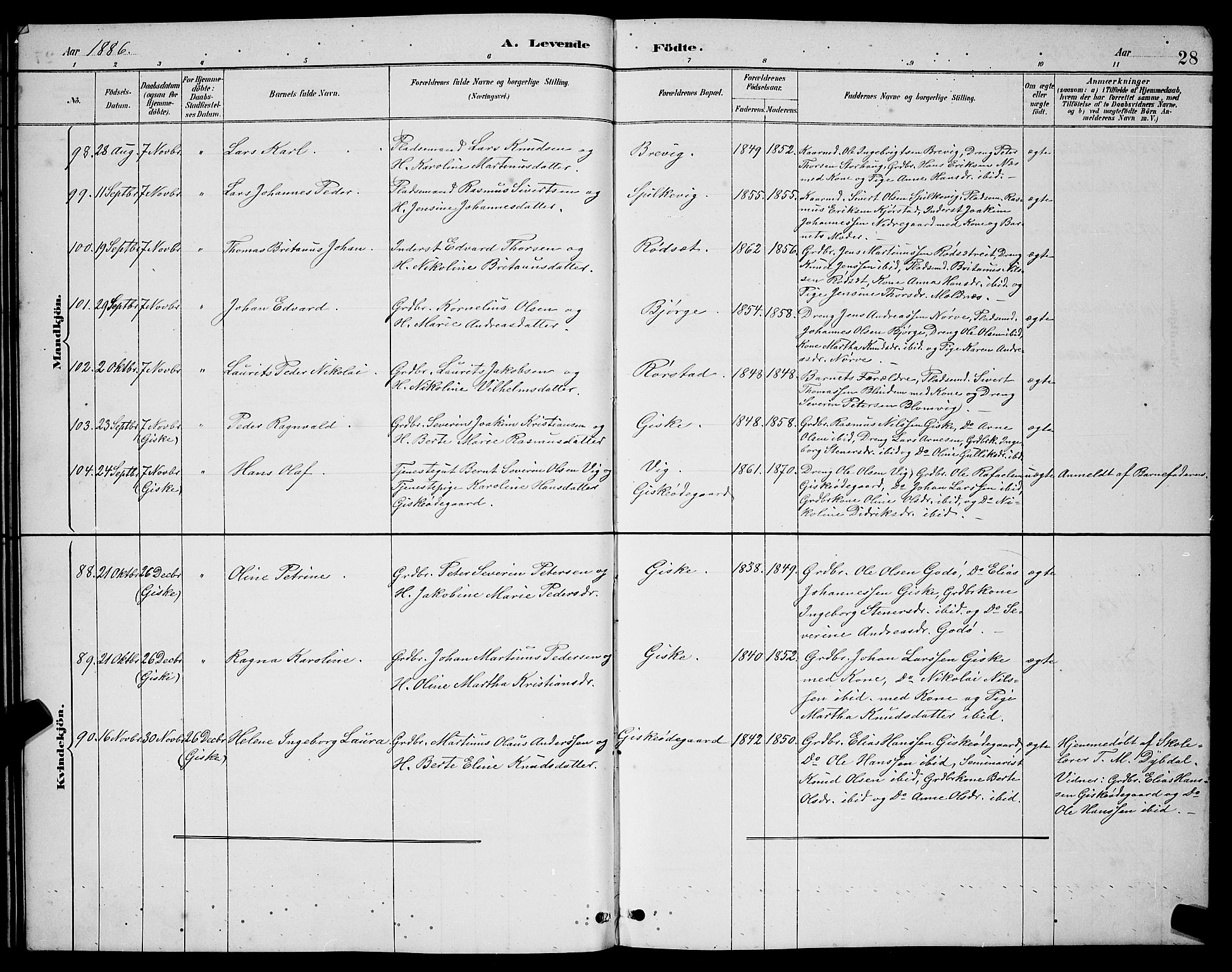 Ministerialprotokoller, klokkerbøker og fødselsregistre - Møre og Romsdal, AV/SAT-A-1454/528/L0431: Parish register (copy) no. 528C12, 1885-1898, p. 28