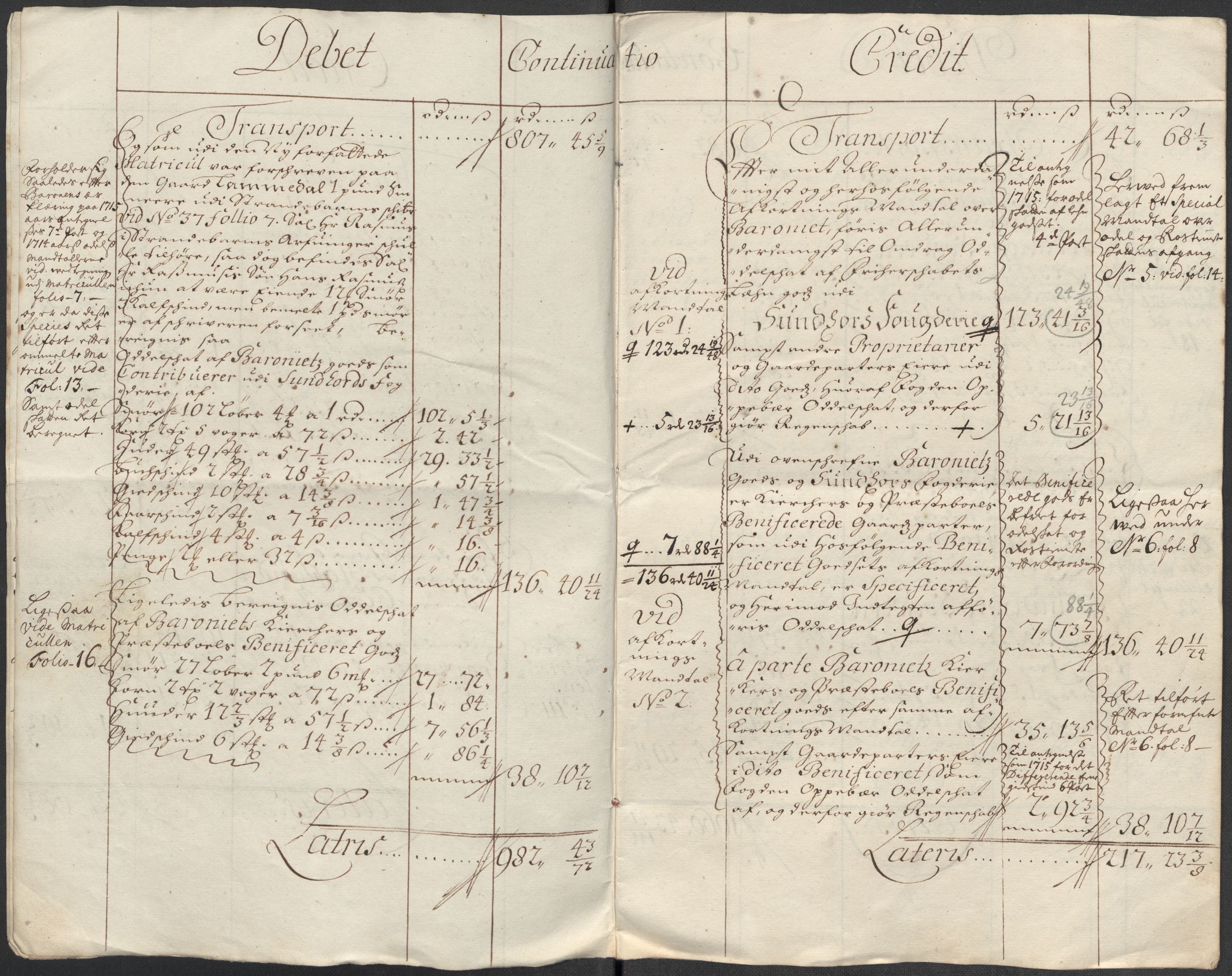 Rentekammeret inntil 1814, Reviderte regnskaper, Fogderegnskap, RA/EA-4092/R49/L3139: Fogderegnskap Rosendal Baroni, 1715-1717, p. 110