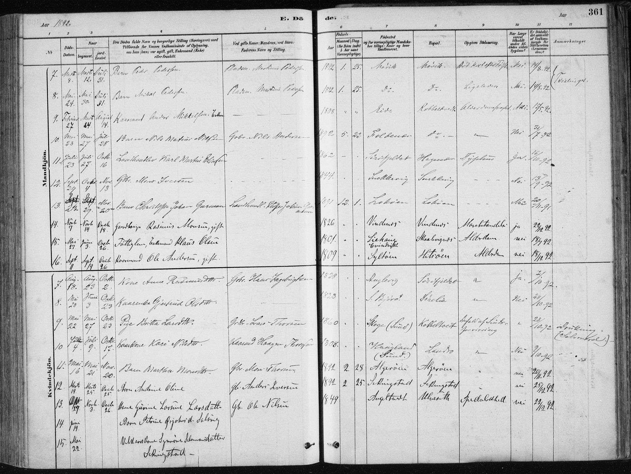 Fjell sokneprestembete, SAB/A-75301/H/Haa: Parish register (official) no. A  8, 1878-1898, p. 361