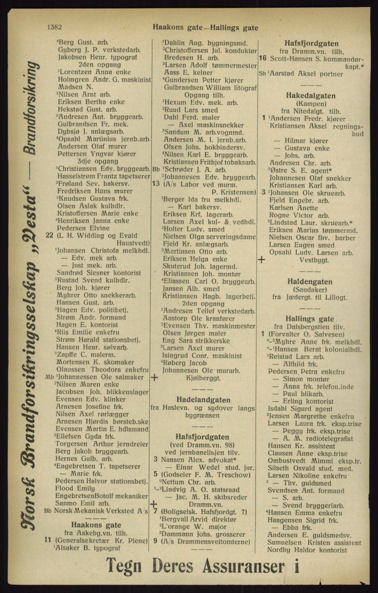 Kristiania/Oslo adressebok, PUBL/-, 1916, p. 1382
