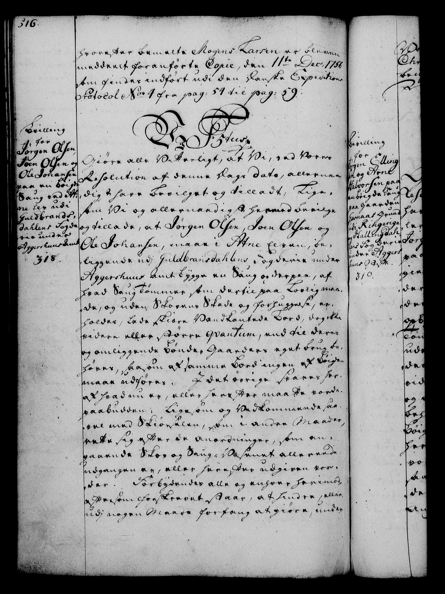 Rentekammeret, Kammerkanselliet, RA/EA-3111/G/Gg/Gga/L0006: Norsk ekspedisjonsprotokoll med register (merket RK 53.6), 1749-1759, p. 516