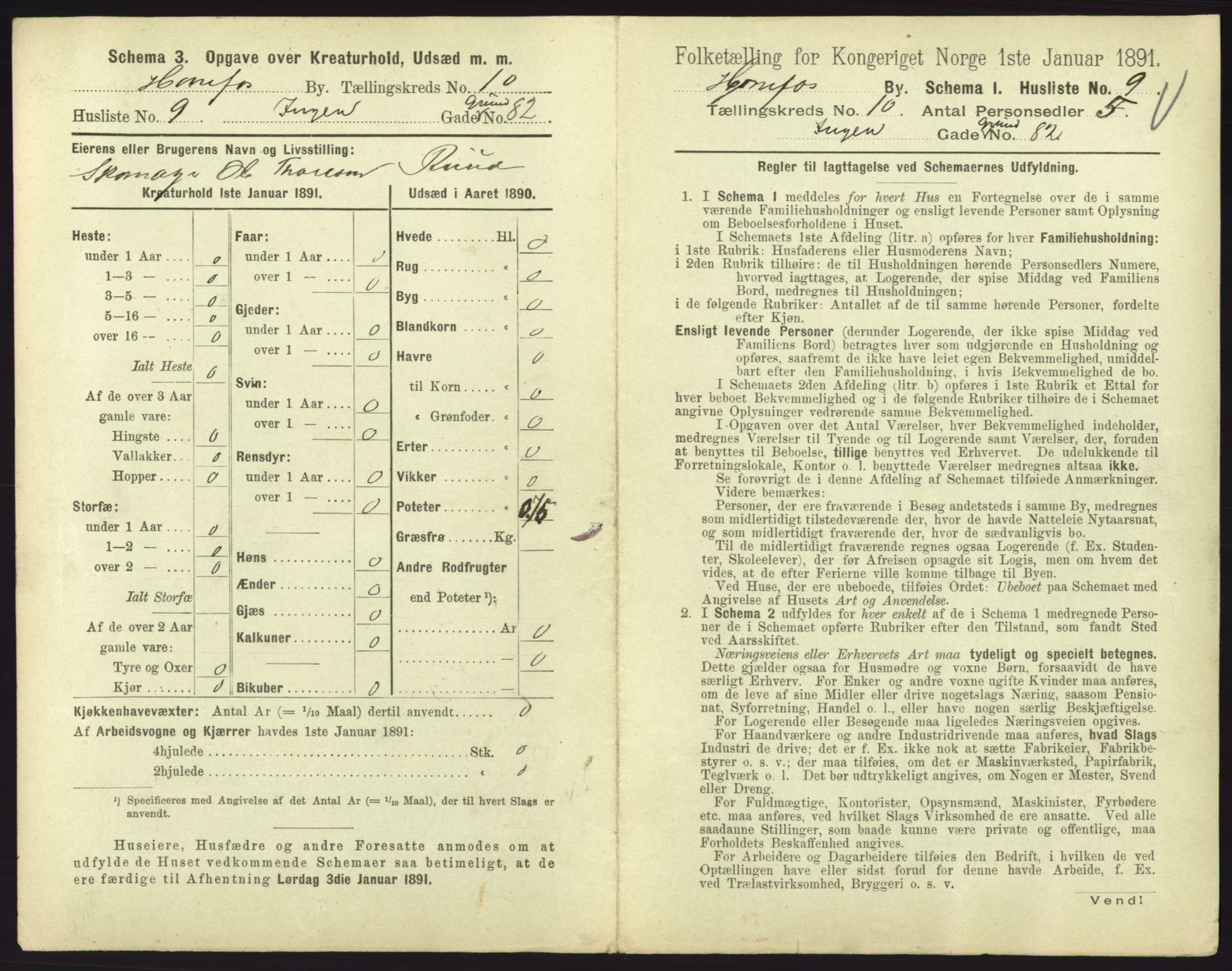 RA, 1891 census for 0601 Hønefoss, 1891, p. 249