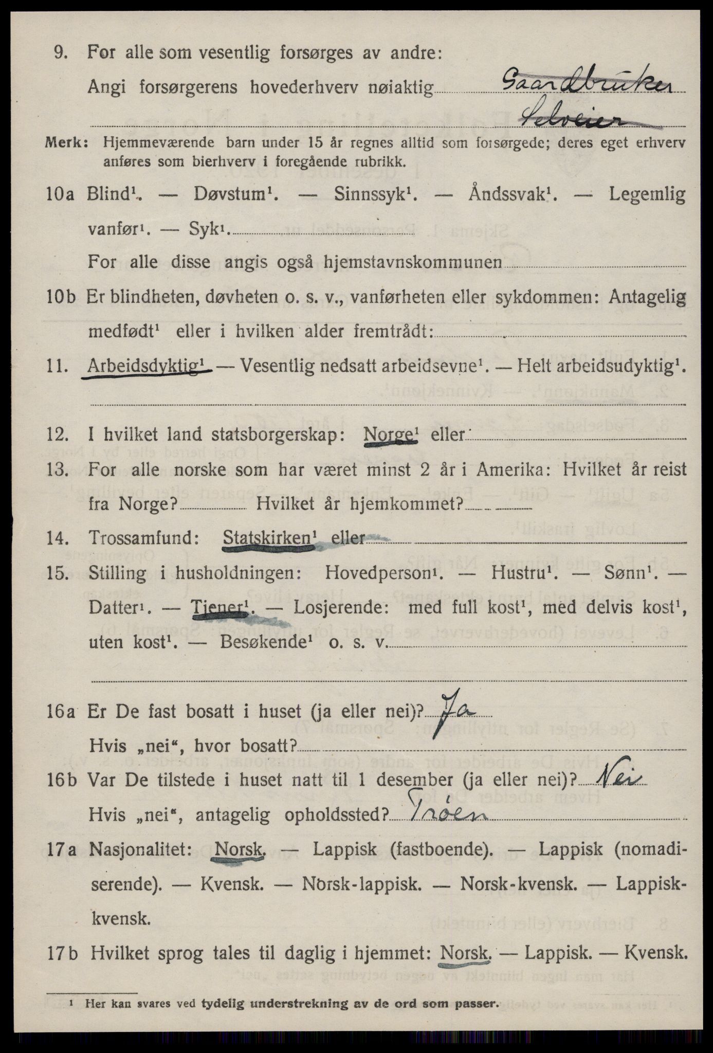 SAT, 1920 census for Rissa, 1920, p. 4316