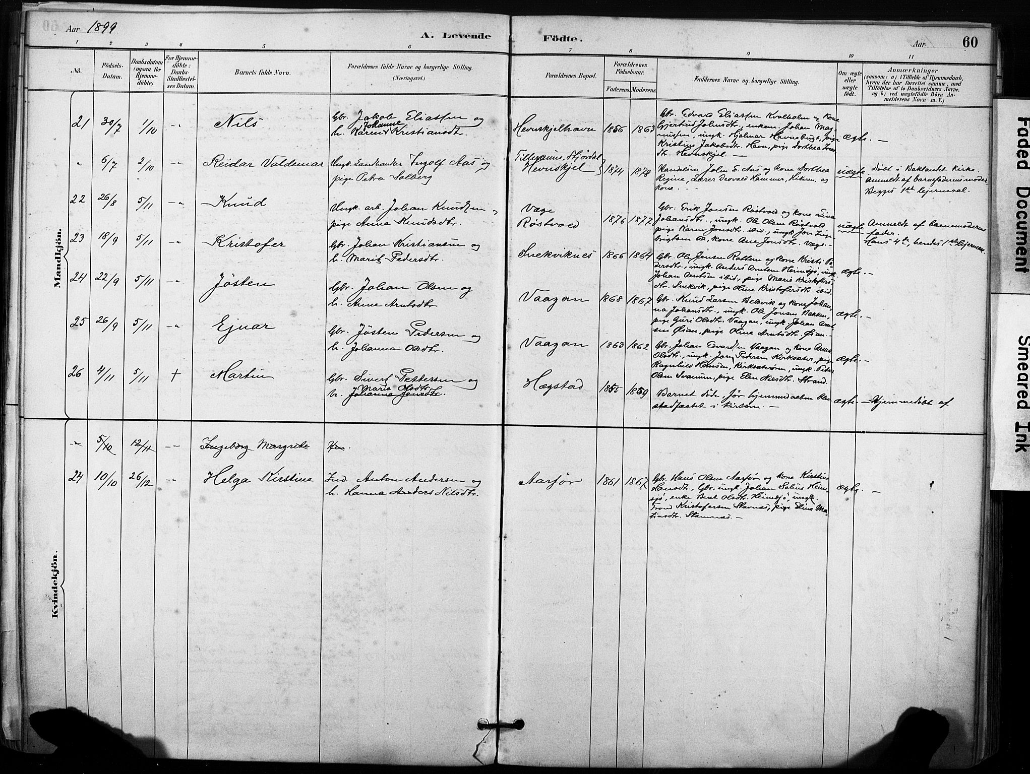 Ministerialprotokoller, klokkerbøker og fødselsregistre - Sør-Trøndelag, SAT/A-1456/633/L0518: Parish register (official) no. 633A01, 1884-1906, p. 60