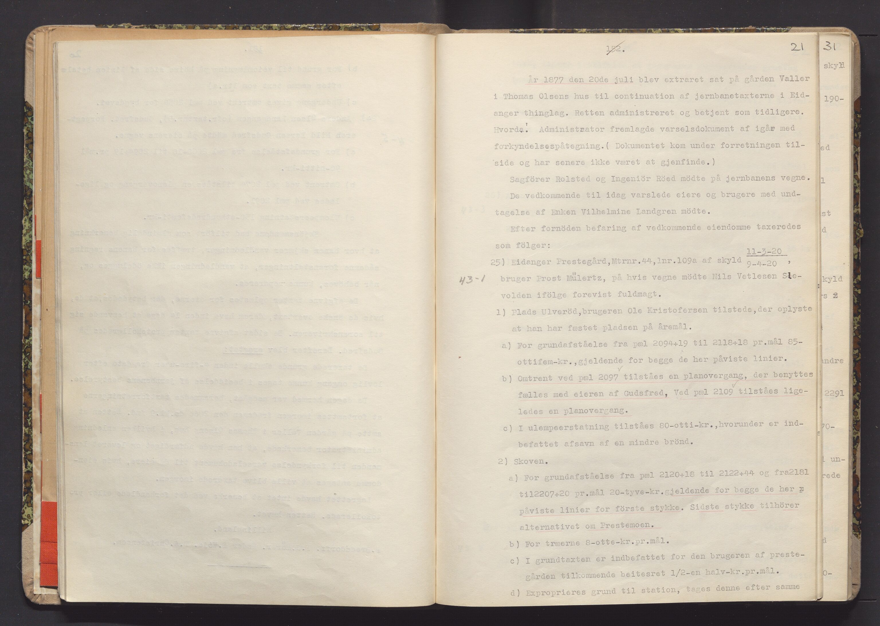 Norges Statsbaner Drammen distrikt (NSB), AV/SAKO-A-30/Y/Yc/L0007: Takster Vestfoldbanen strekningen Eidanger-Porsgrunn-Gjerpen samt sidelinjen Eidanger-Brevik, 1877-1896, p. 21