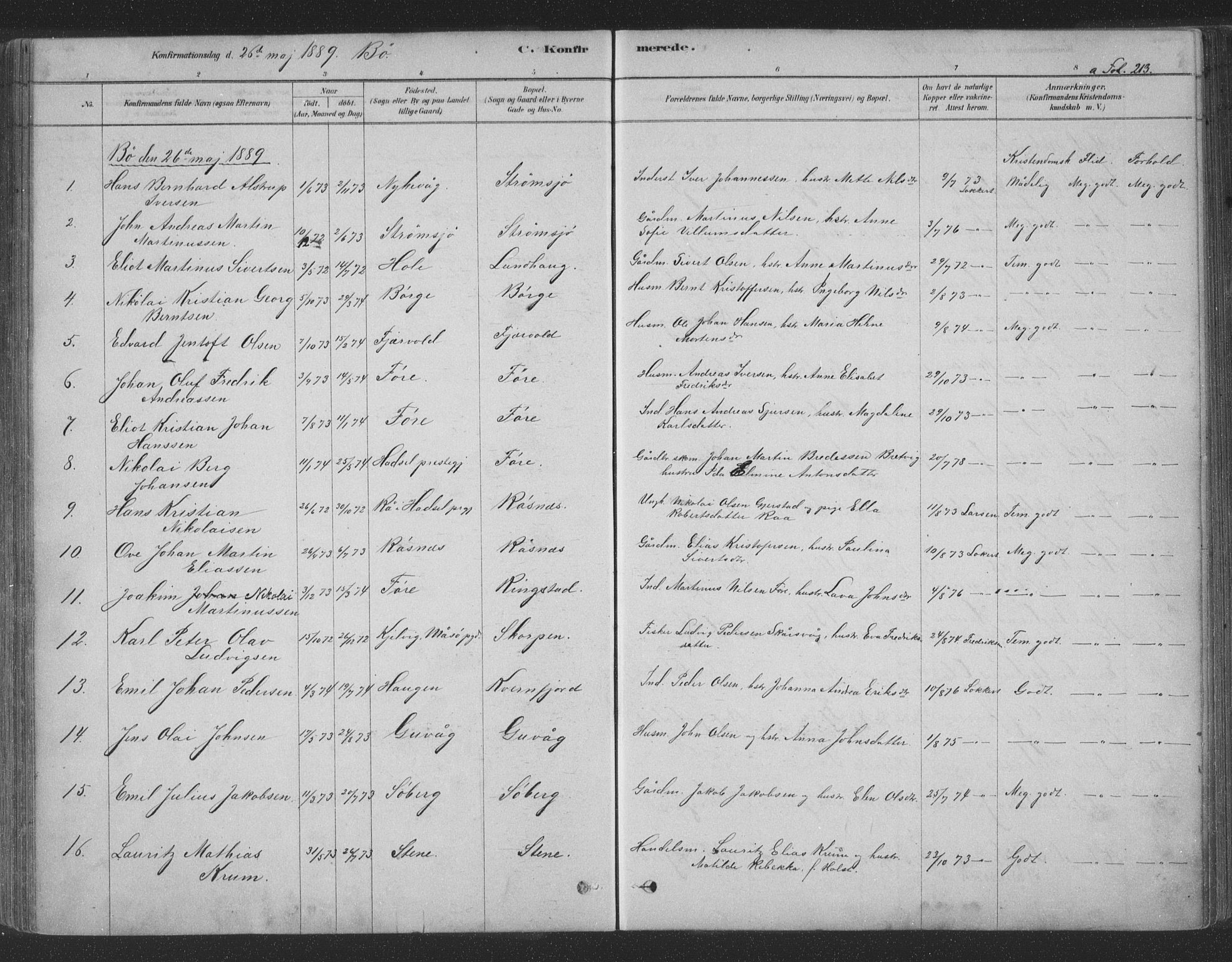 Ministerialprotokoller, klokkerbøker og fødselsregistre - Nordland, AV/SAT-A-1459/891/L1302: Parish register (official) no. 891A07, 1878-1895, p. 213