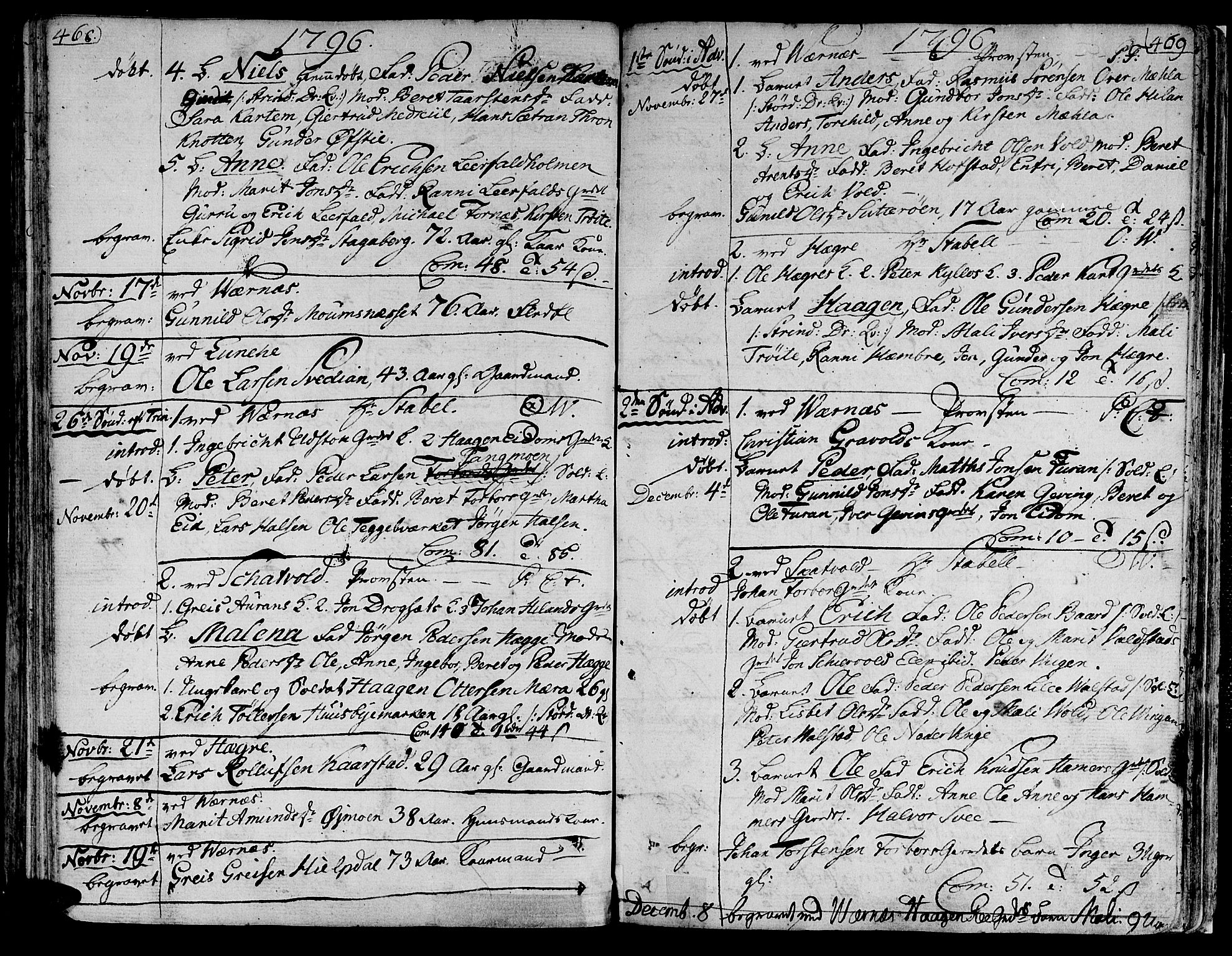 Ministerialprotokoller, klokkerbøker og fødselsregistre - Nord-Trøndelag, AV/SAT-A-1458/709/L0059: Parish register (official) no. 709A06, 1781-1797, p. 468-469