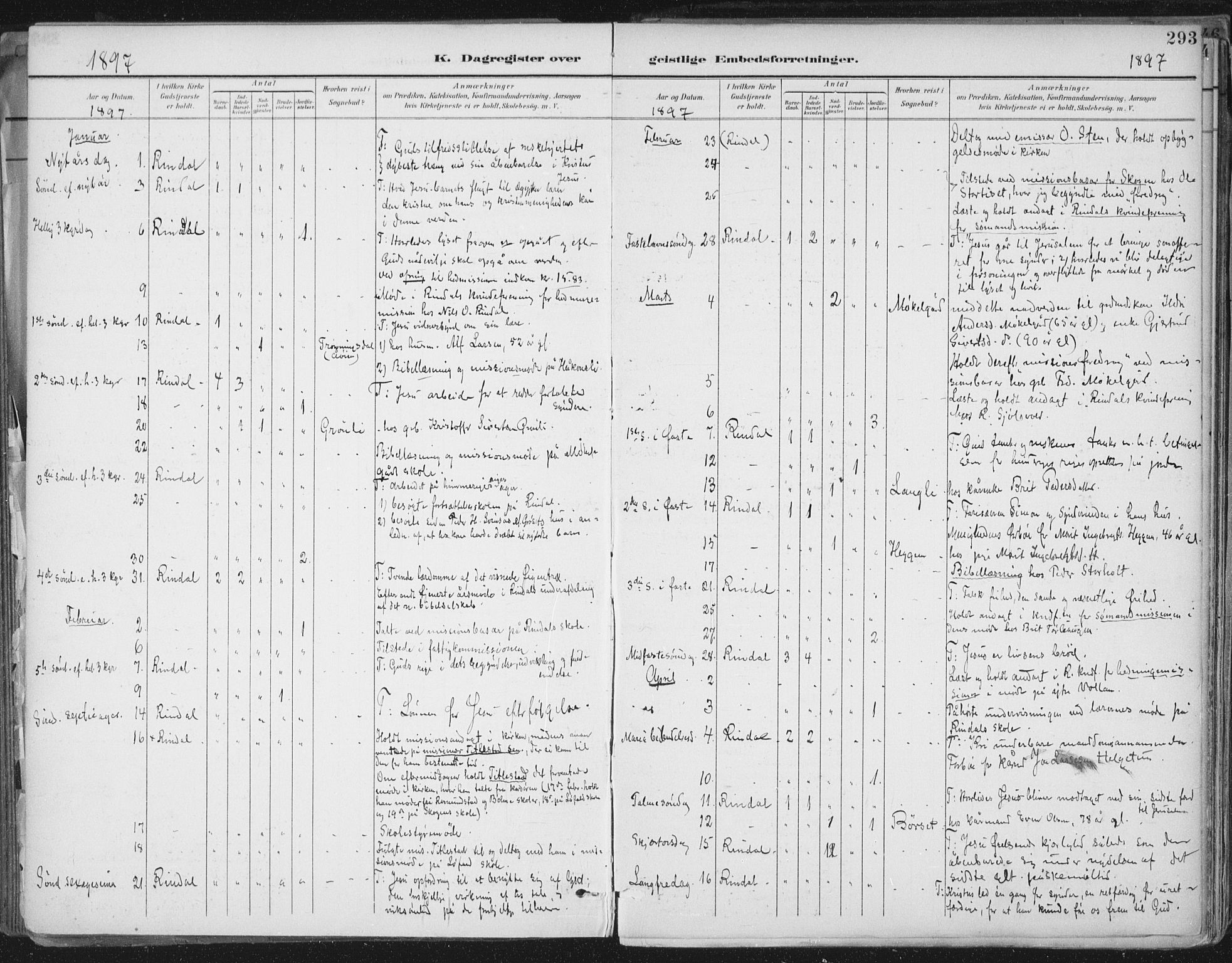 Ministerialprotokoller, klokkerbøker og fødselsregistre - Møre og Romsdal, AV/SAT-A-1454/598/L1072: Parish register (official) no. 598A06, 1896-1910, p. 293