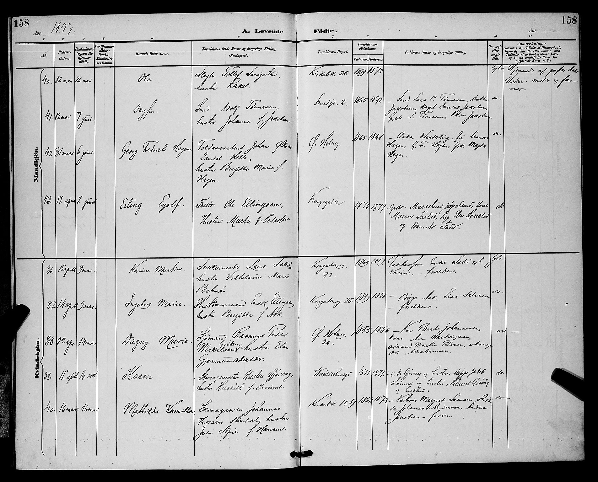 St. Petri sokneprestkontor, AV/SAST-A-101813/001/30/30BB/L0006: Parish register (copy) no. B 6, 1890-1897, p. 158