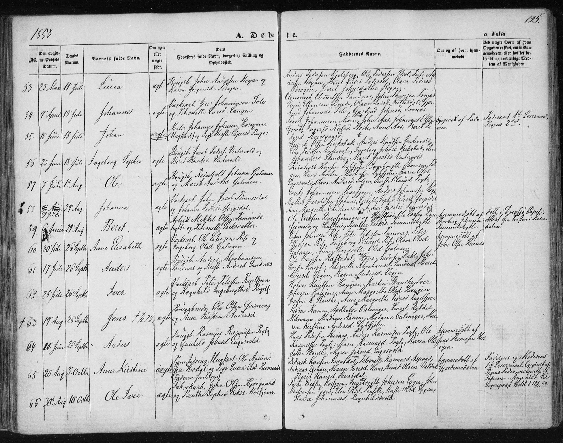 Ministerialprotokoller, klokkerbøker og fødselsregistre - Sør-Trøndelag, AV/SAT-A-1456/681/L0931: Parish register (official) no. 681A09, 1845-1859, p. 125