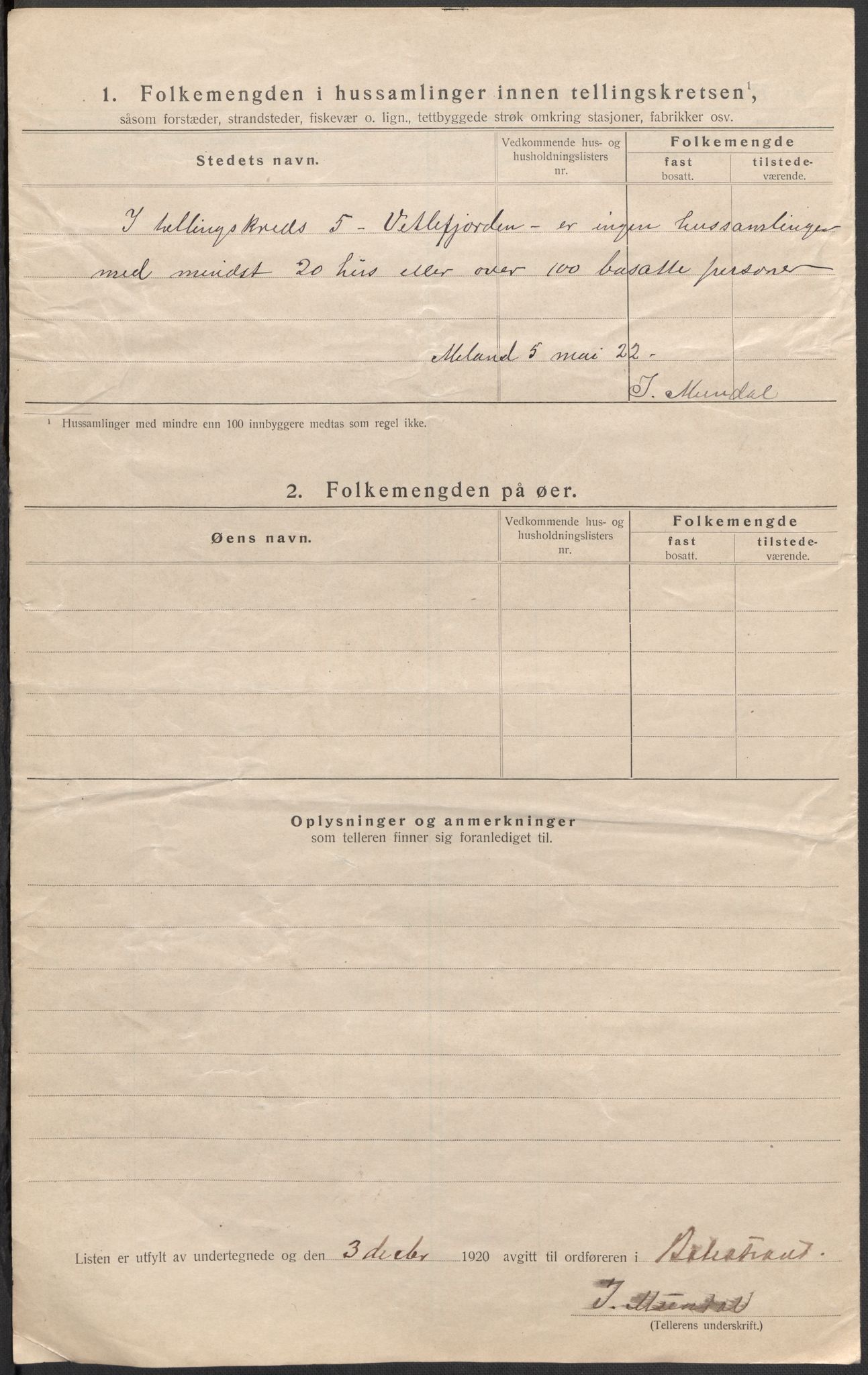 SAB, 1920 census for Balestrand, 1920, p. 21