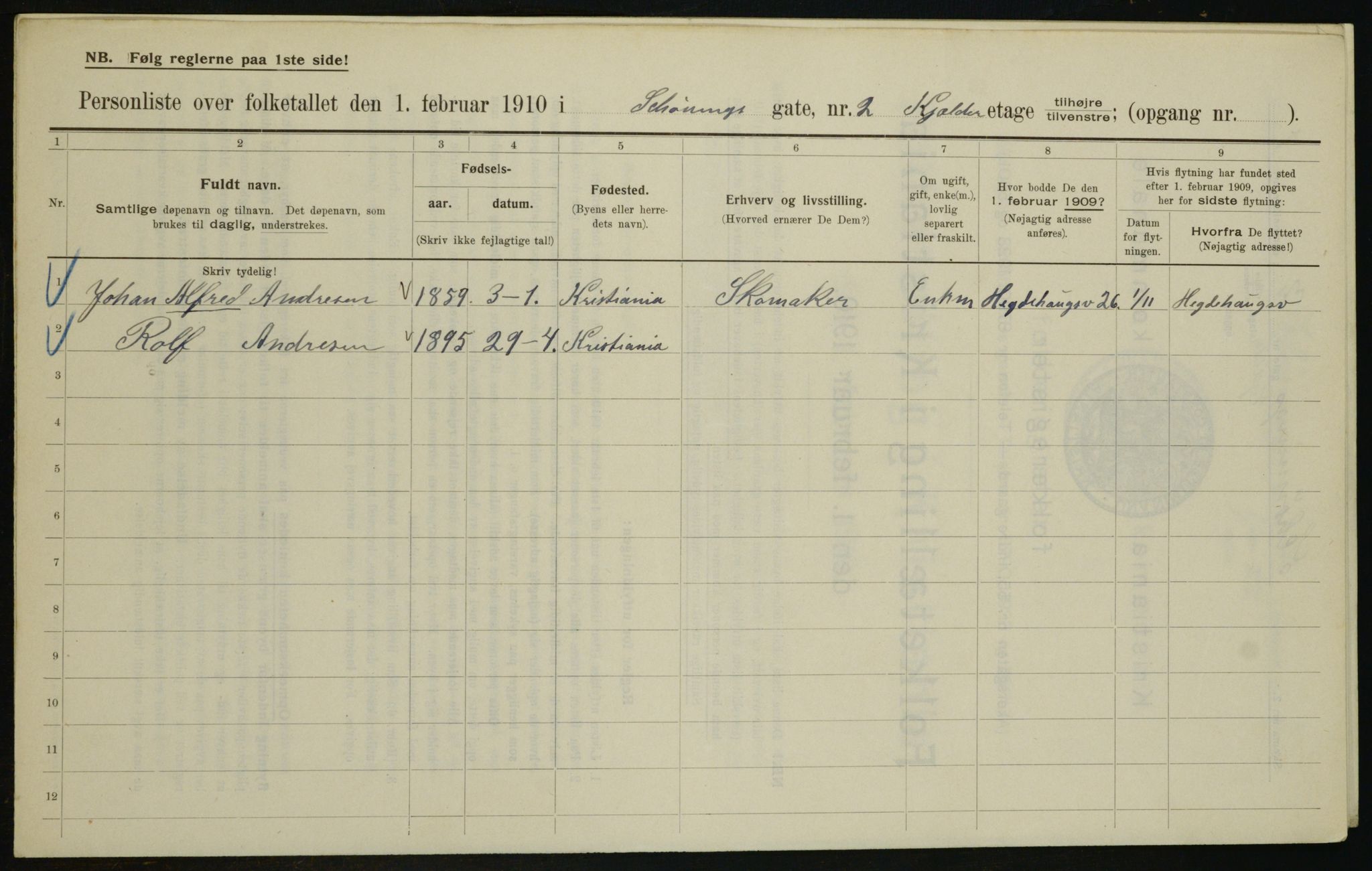 OBA, Municipal Census 1910 for Kristiania, 1910, p. 89163