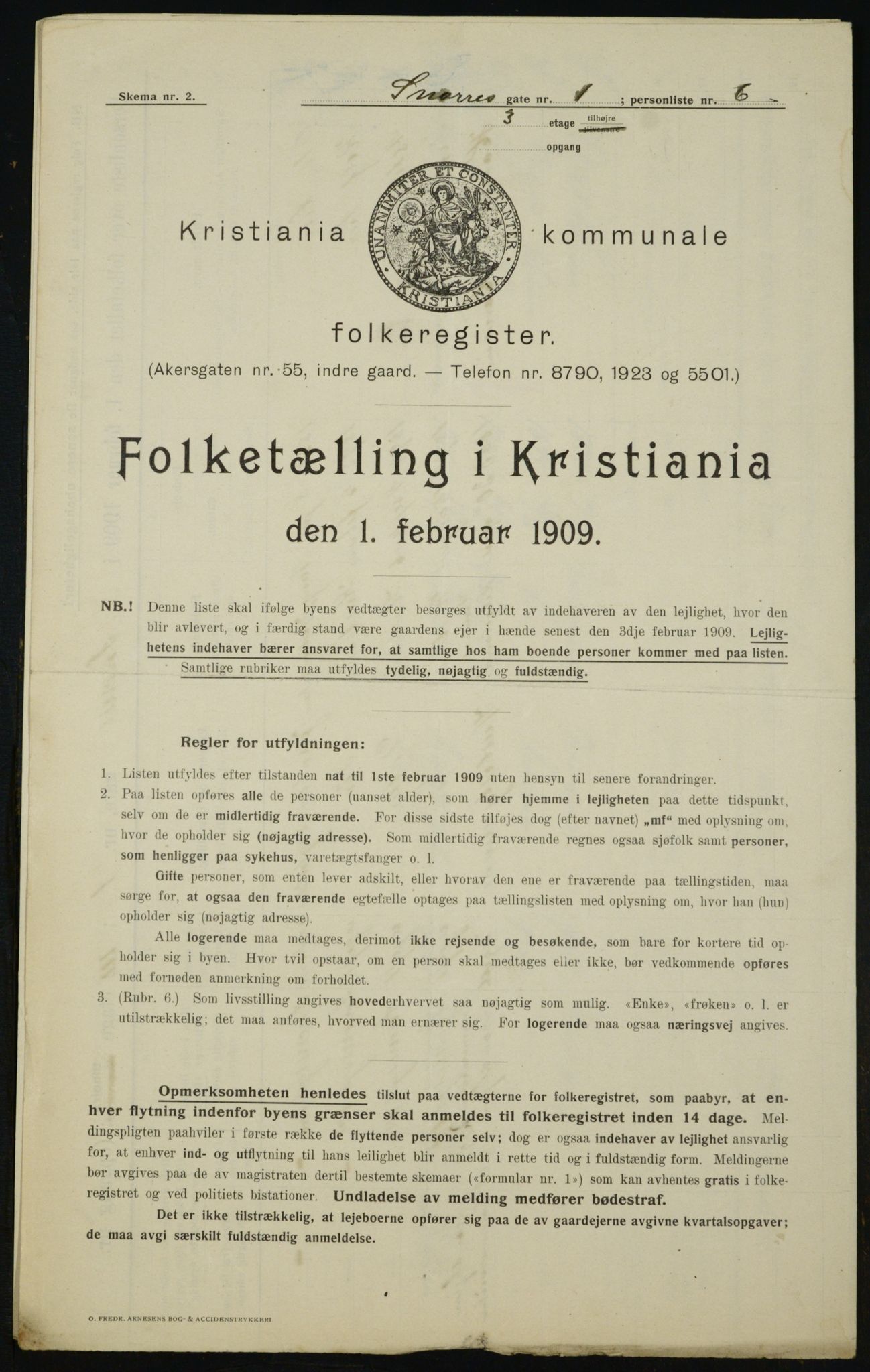 OBA, Municipal Census 1909 for Kristiania, 1909, p. 88946