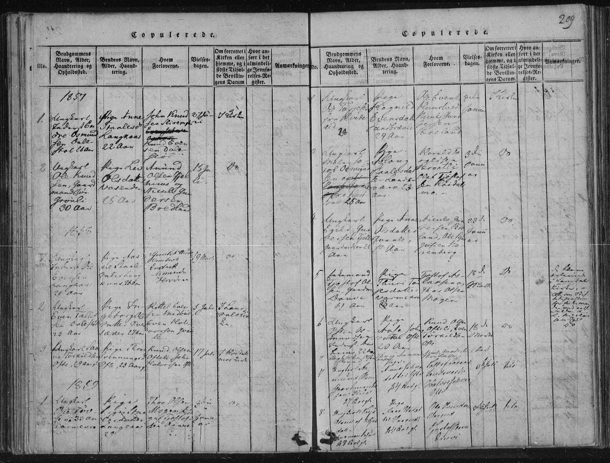 Lårdal kirkebøker, SAKO/A-284/F/Fc/L0001: Parish register (official) no. III 1, 1815-1860, p. 209