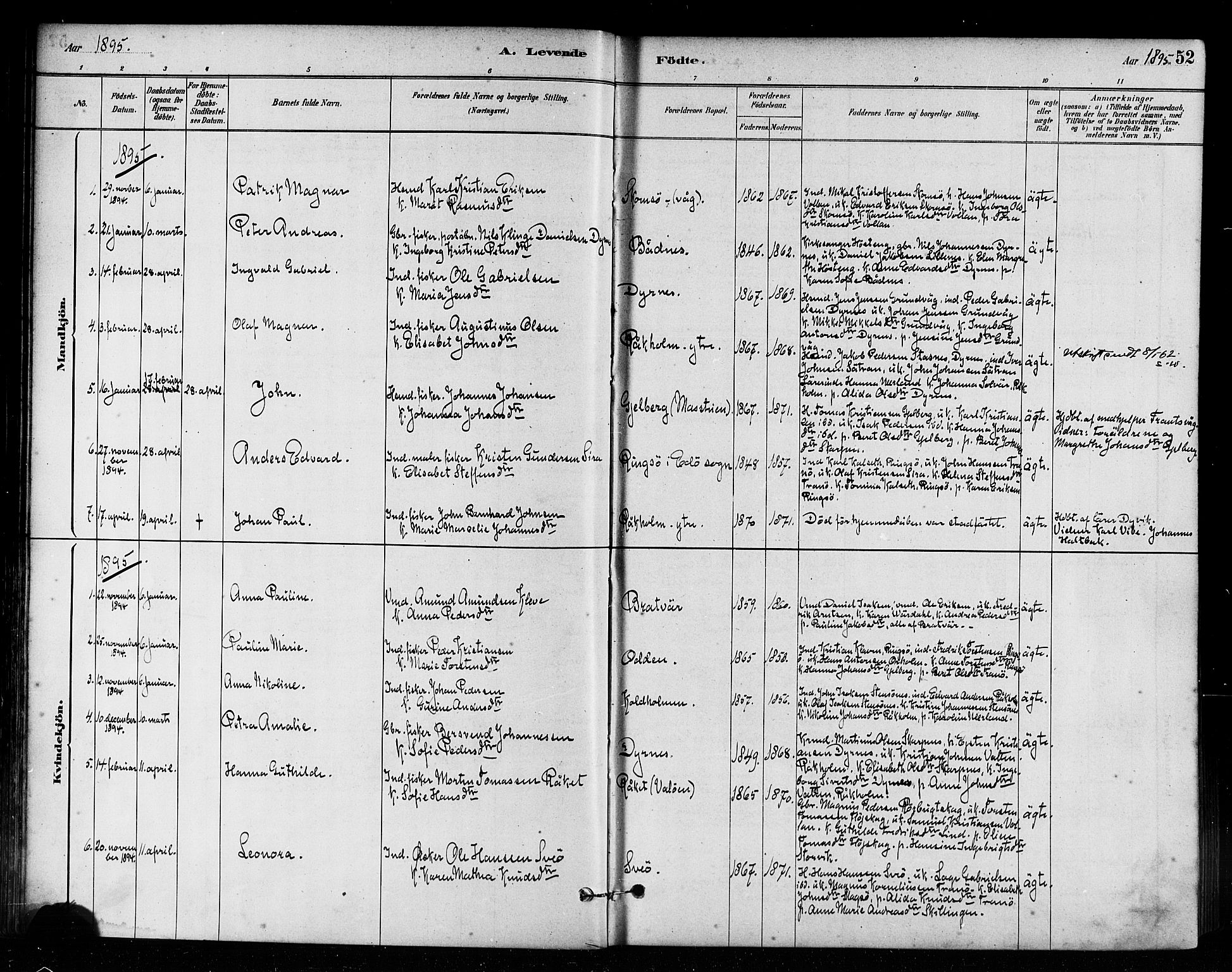 Ministerialprotokoller, klokkerbøker og fødselsregistre - Møre og Romsdal, AV/SAT-A-1454/582/L0947: Parish register (official) no. 582A01, 1880-1900, p. 52