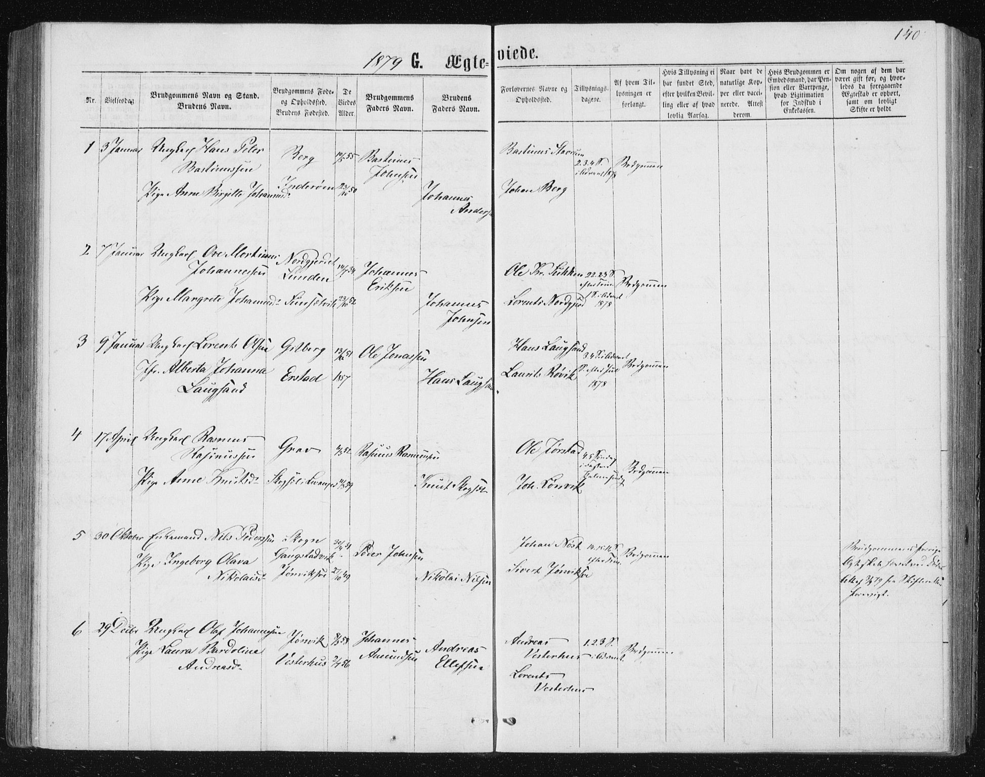 Ministerialprotokoller, klokkerbøker og fødselsregistre - Nord-Trøndelag, SAT/A-1458/722/L0219: Parish register (official) no. 722A06, 1868-1880, p. 140