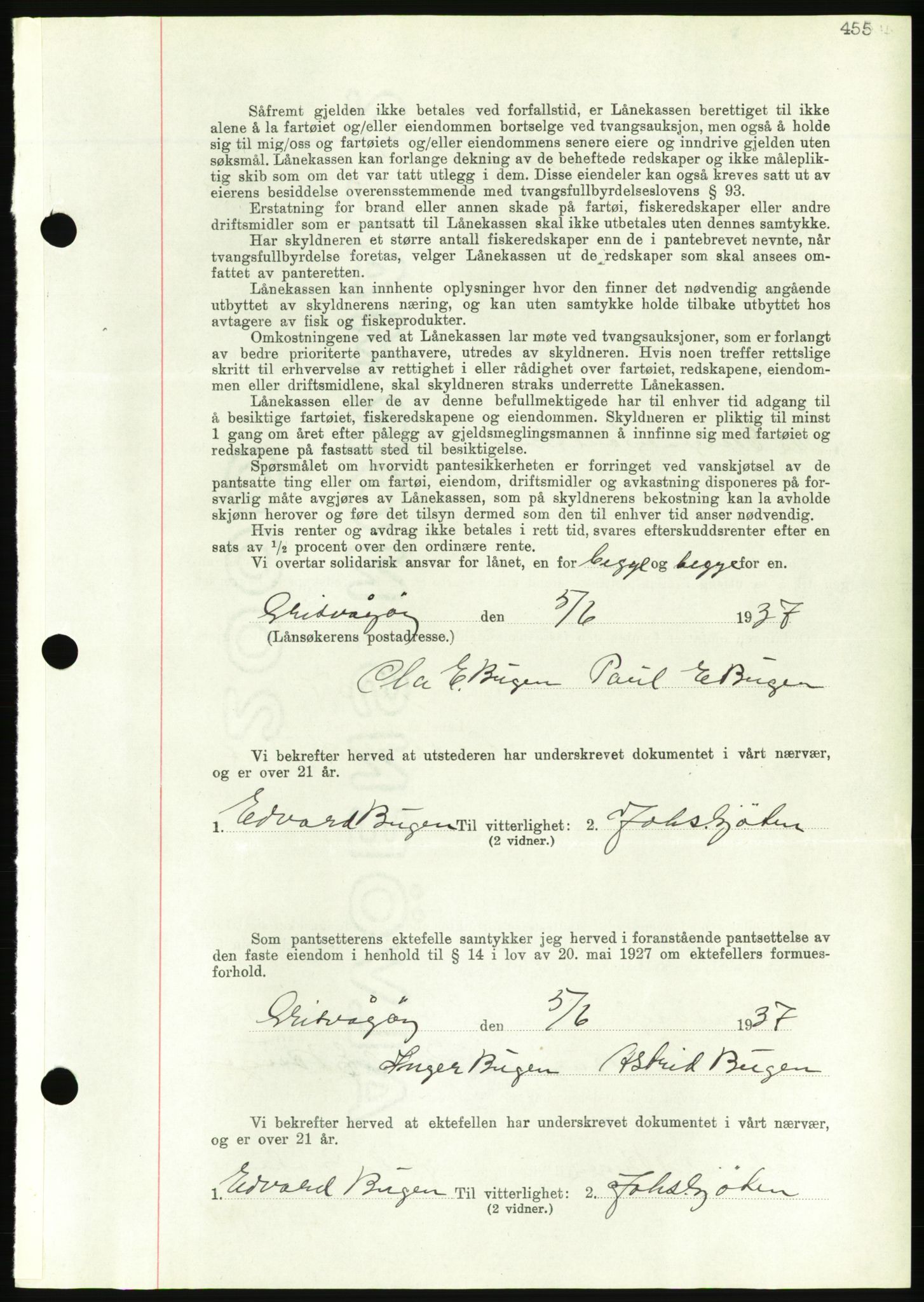 Nordmøre sorenskriveri, AV/SAT-A-4132/1/2/2Ca/L0091: Mortgage book no. B81, 1937-1937, Diary no: : 1506/1937