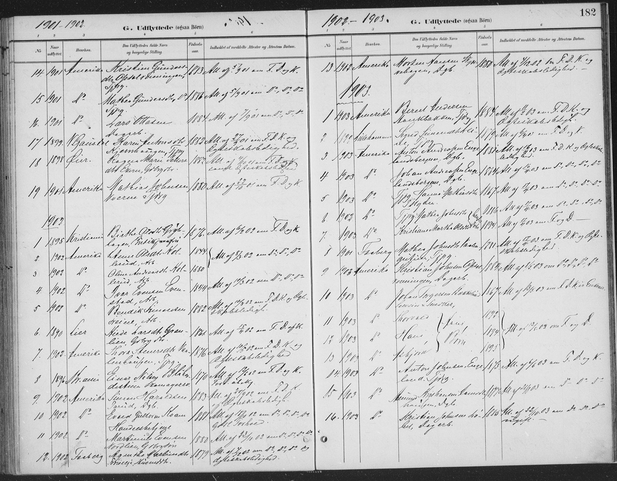 Østre Gausdal prestekontor, SAH/PREST-092/H/Ha/Haa/L0004: Parish register (official) no. 4, 1898-1914, p. 182