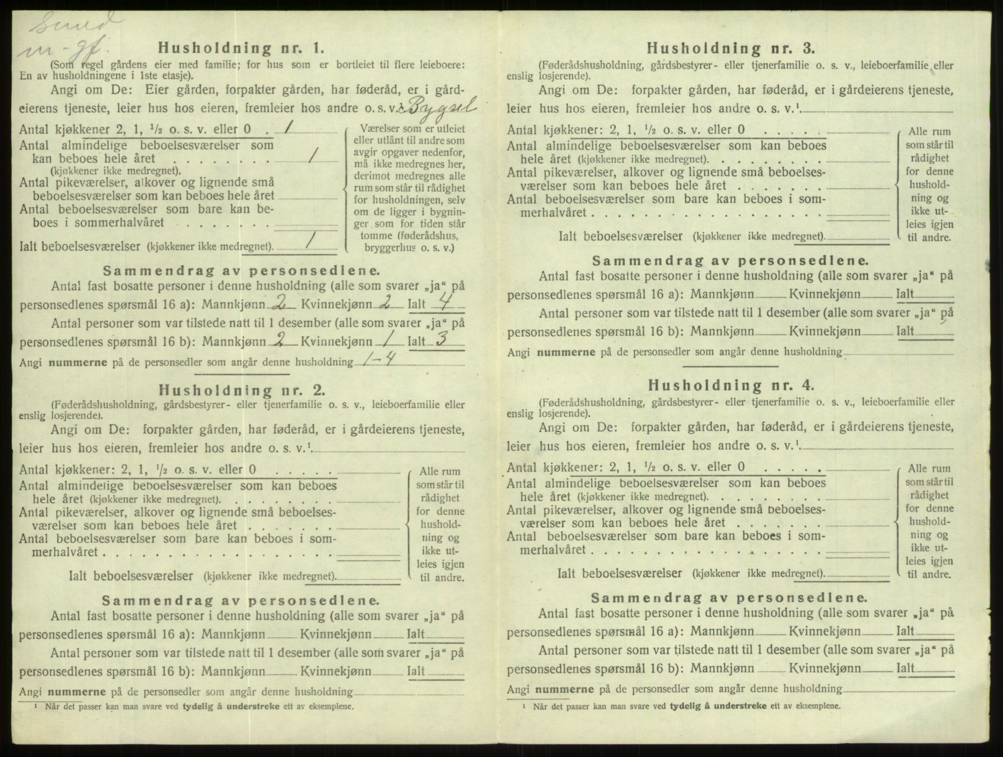 SAB, 1920 census for Hornindal, 1920, p. 512