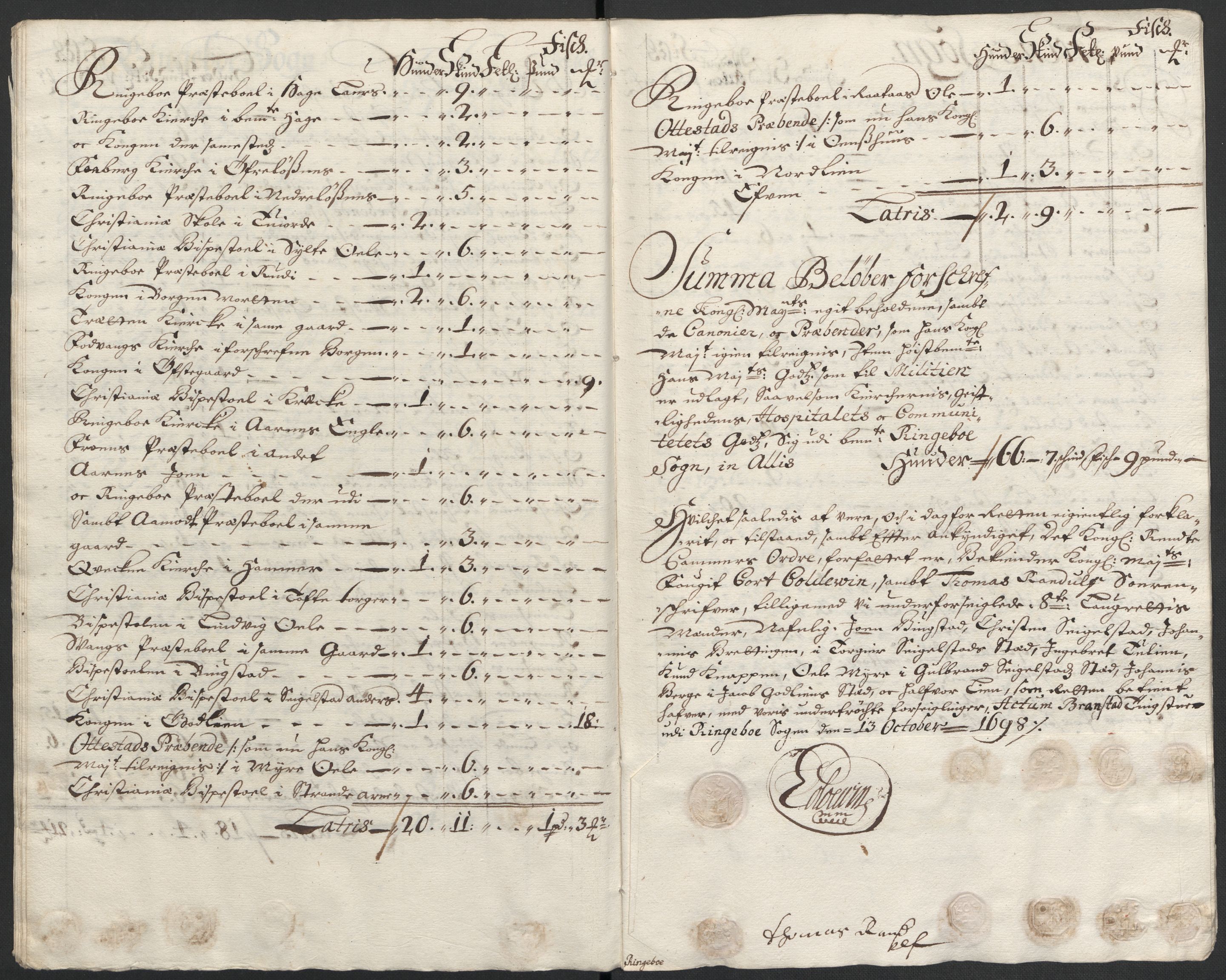 Rentekammeret inntil 1814, Reviderte regnskaper, Fogderegnskap, RA/EA-4092/R17/L1171: Fogderegnskap Gudbrandsdal, 1698, p. 204