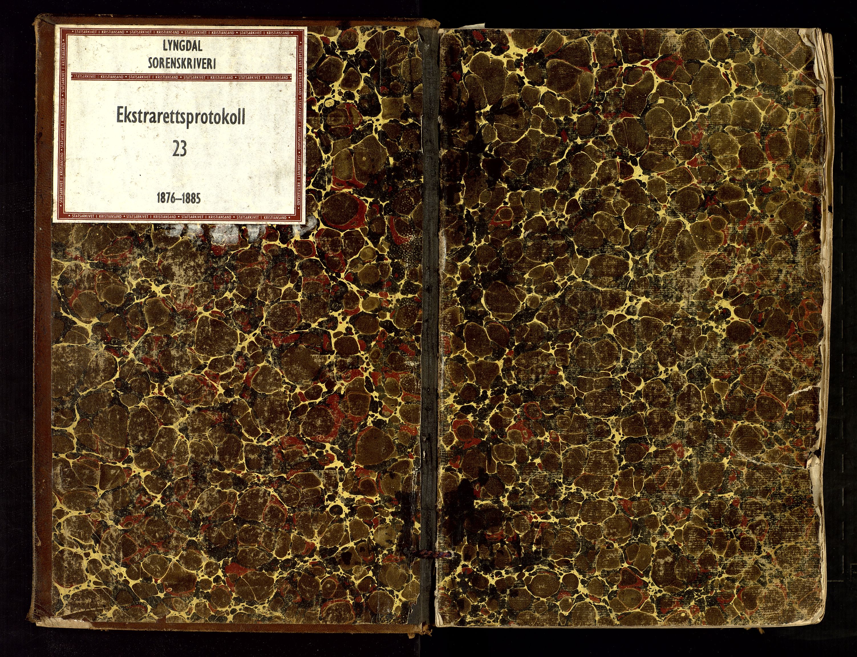 Lyngdal sorenskriveri, SAK/1221-0004/F/Fb/L0087: Ekstrarettsprotokoll nr. 23, 1876-1885