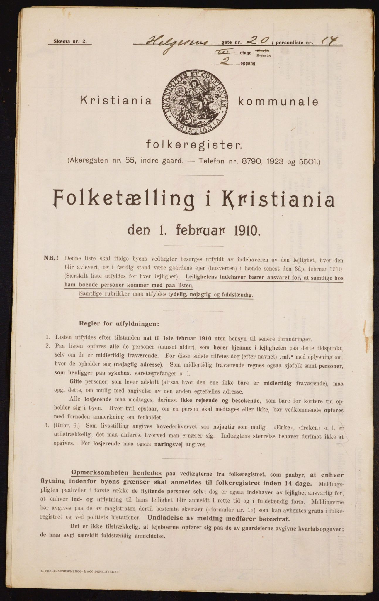 OBA, Municipal Census 1910 for Kristiania, 1910, p. 36651