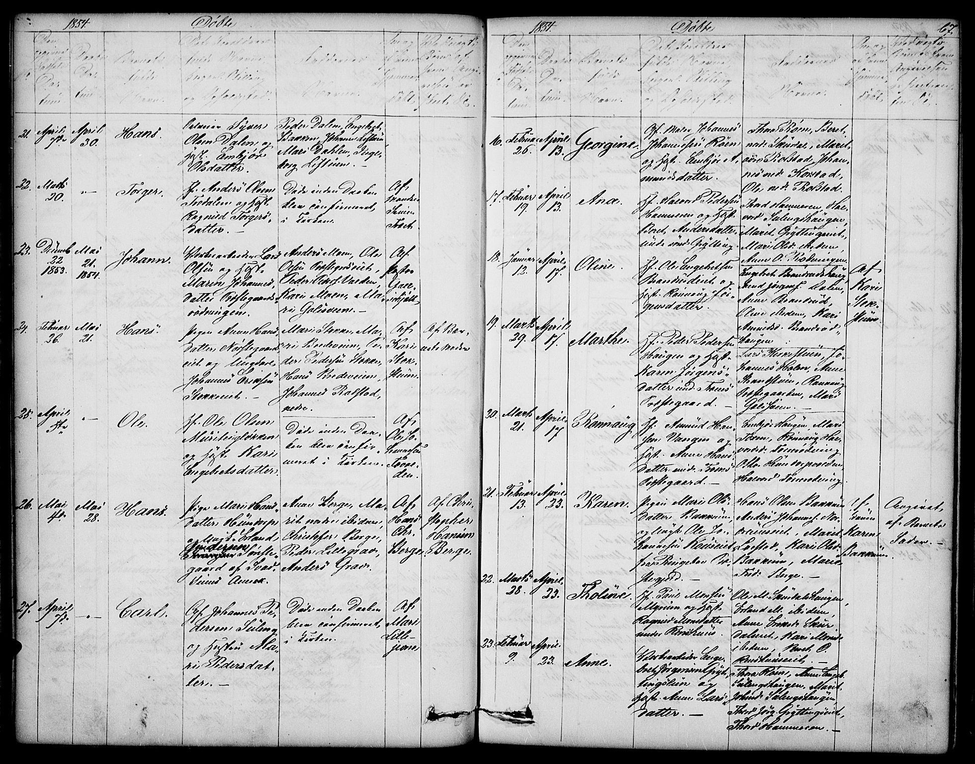 Sør-Fron prestekontor, AV/SAH-PREST-010/H/Ha/Hab/L0001: Parish register (copy) no. 1, 1844-1863, p. 67