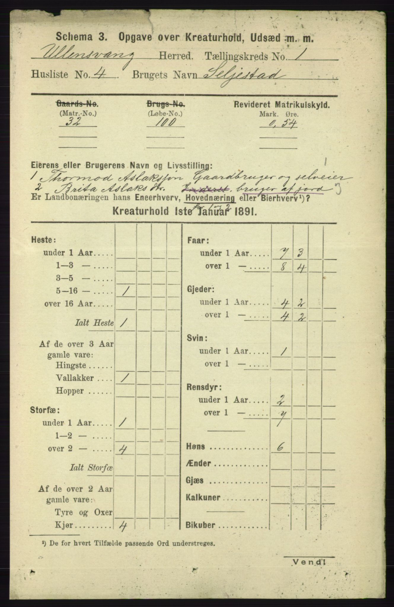 RA, 1891 census for 1230 Ullensvang, 1891, p. 6673